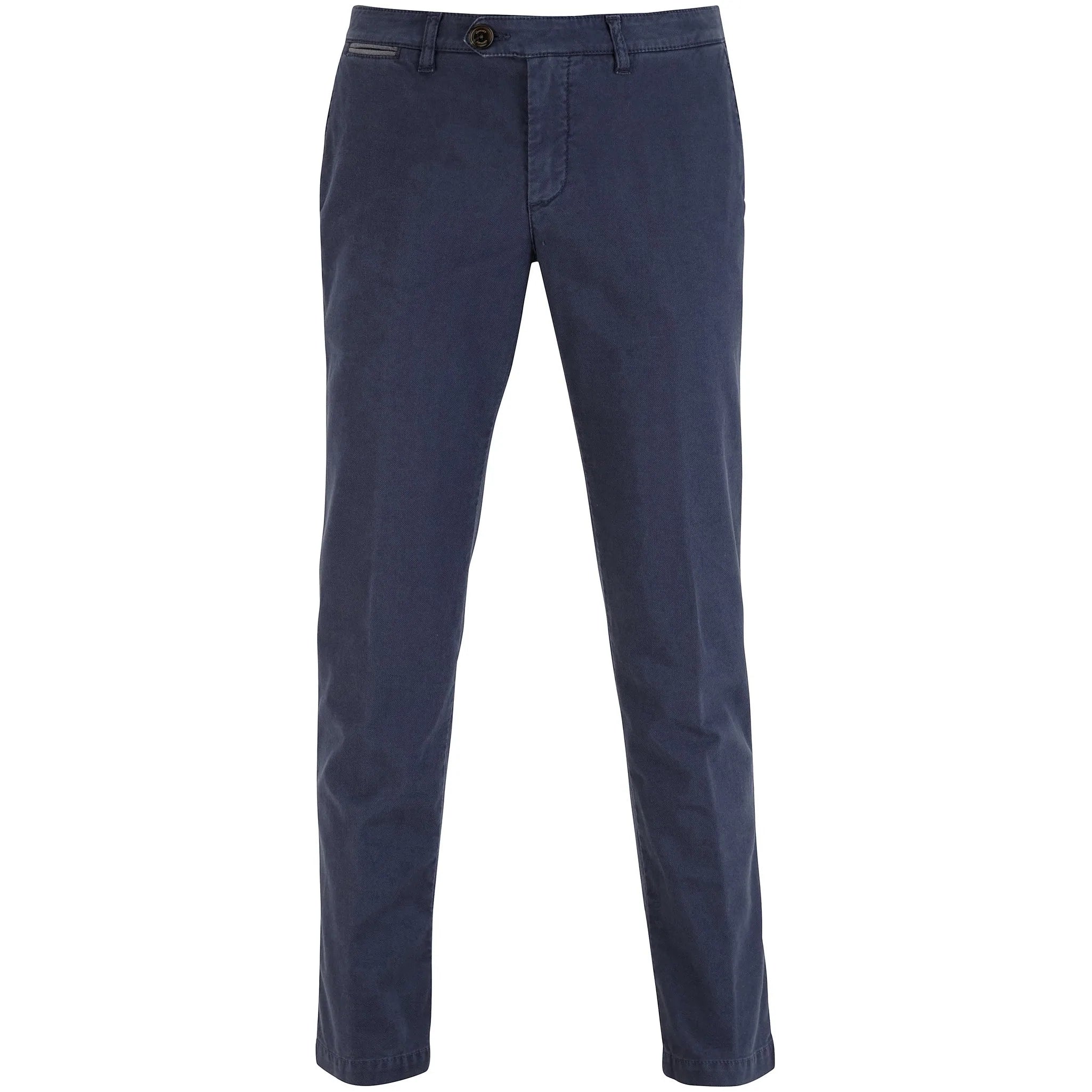 ELEVENTY - Contrast Piping Navy Blue Cotton Chino Pants - 40W