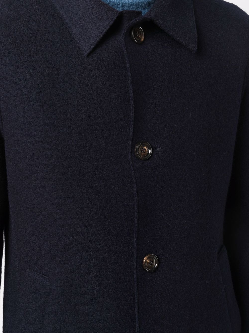 $1,395 ELEVENTY - Navy Blue Essential Pure Wool Top Coat - 40 US (50EU)