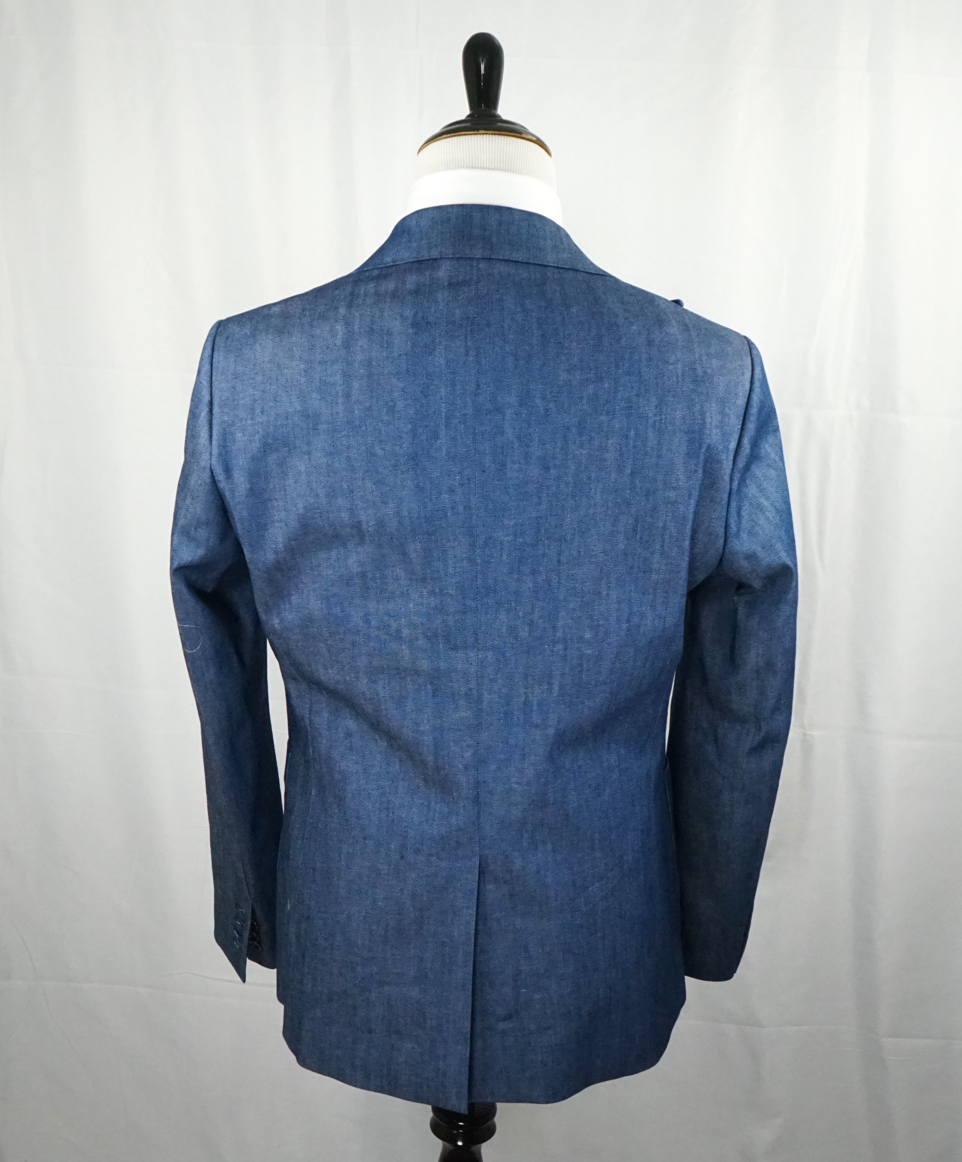 ABC M2- Wide Peak Lapel Made In Italy Denim Tom Ford Style Suit - 42R