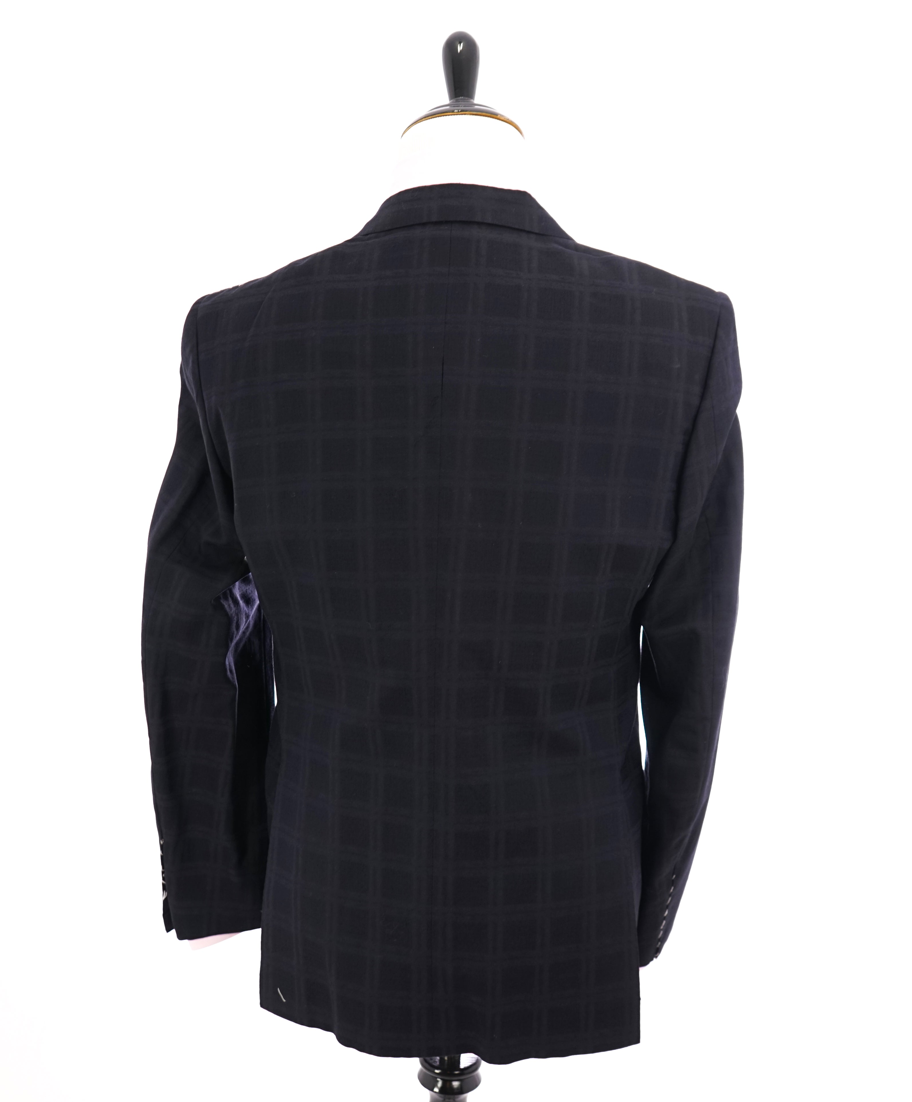 ABLA - Wide Peak Lapel Tonal Plaid Check Blazer "TOM FORD STYLE" - 42R