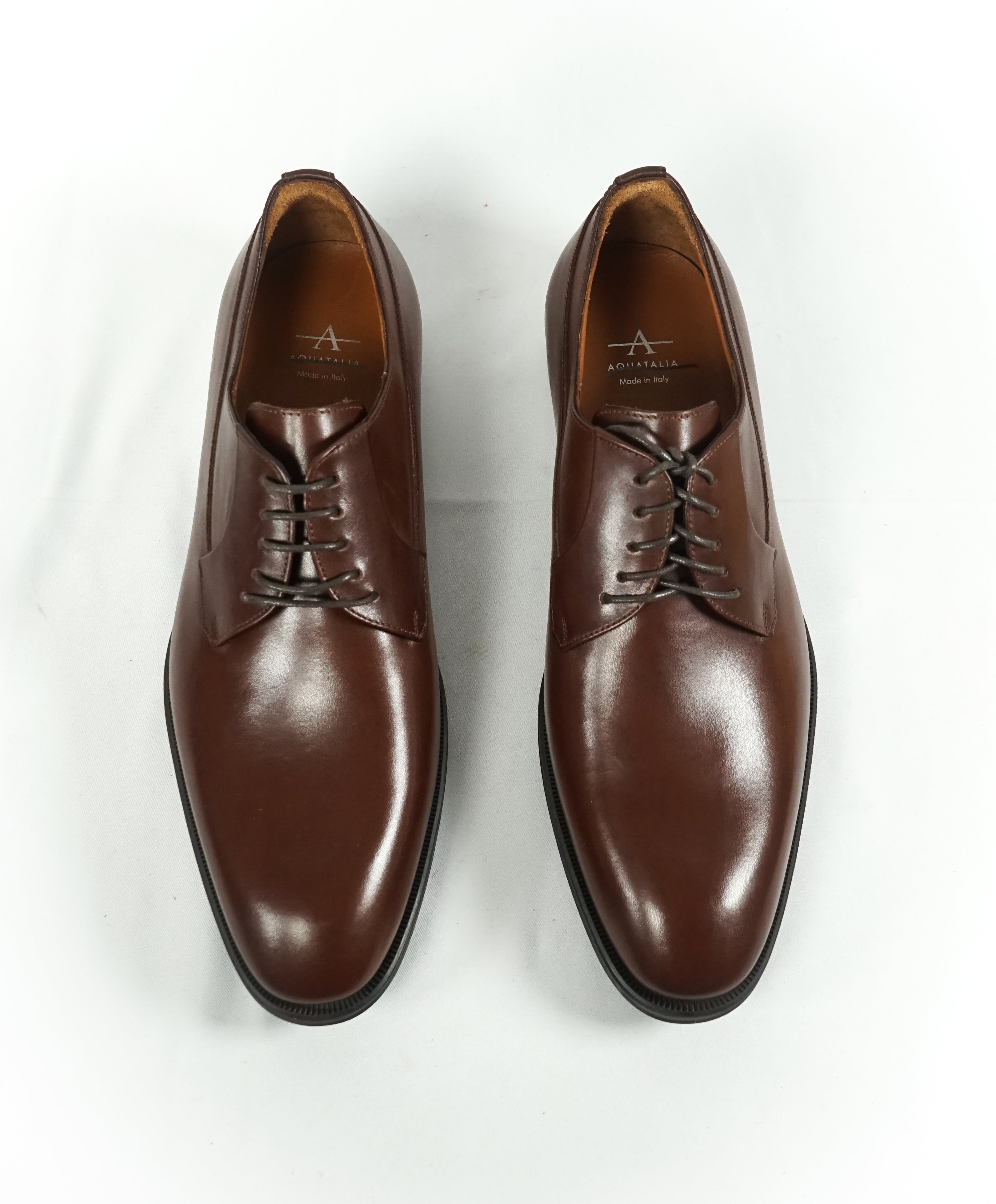 AQUATALIA - "Decker" Brown Leather Derby Oxfords - 8.5