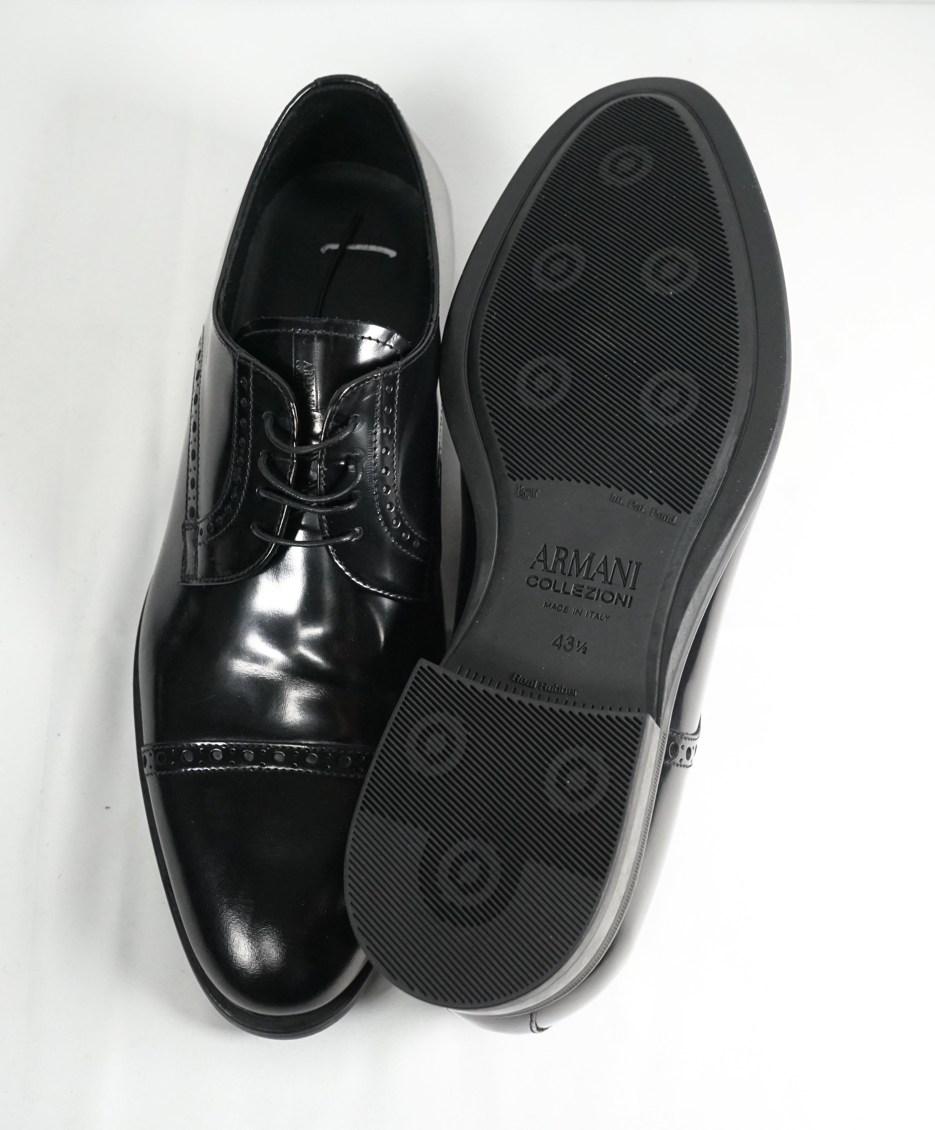 ARMANI COLLEZIONI - Cap Toe Brogue Oxfords W Embossed Tongue - 10.5