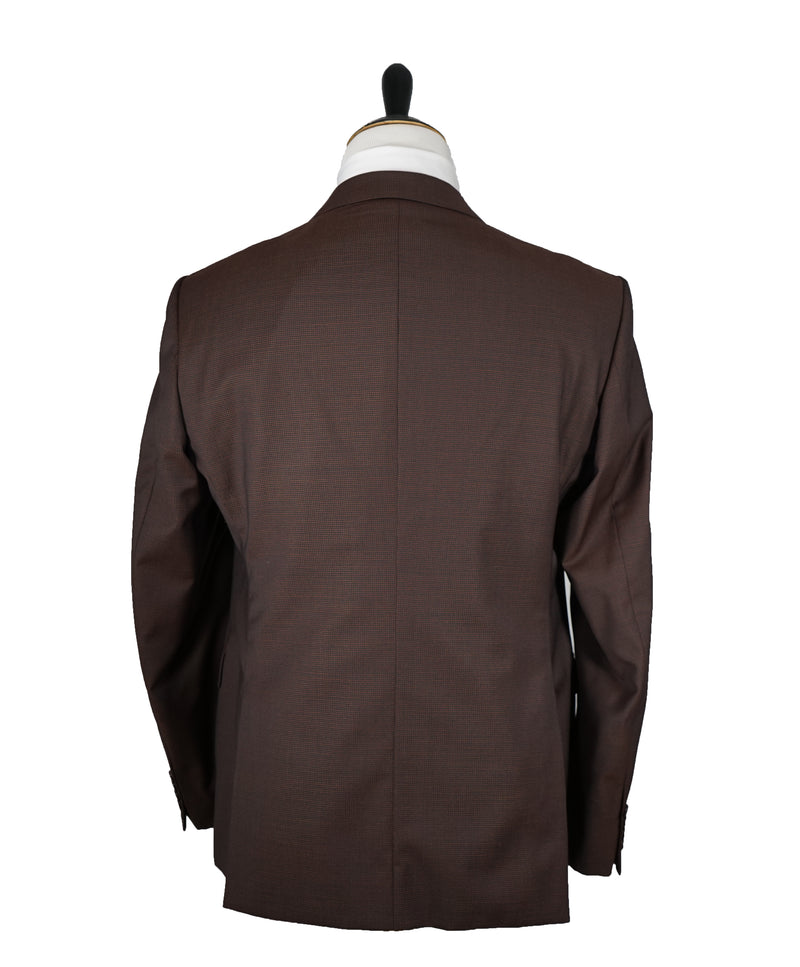 ARMANI COLLEZIONI - M Line Brown Micro Check Suit - 46R