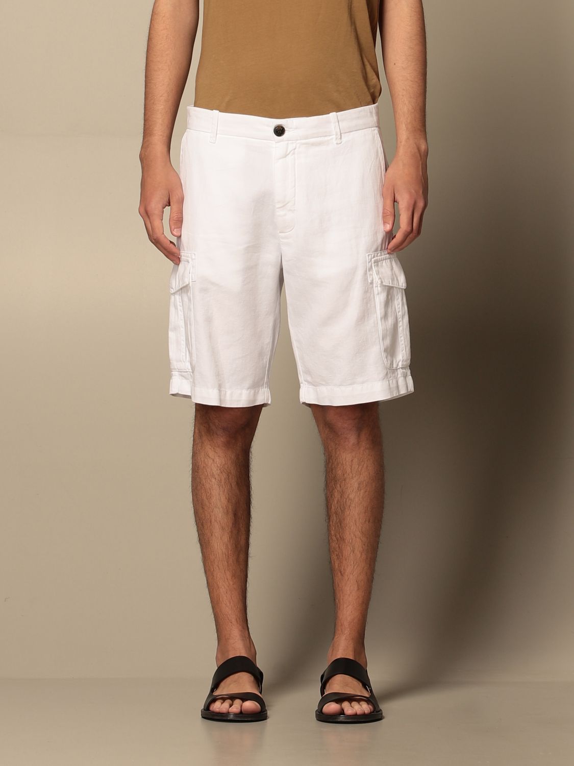 $245 ELEVENTY - LINEN Blend BERMUDA Cargo Chino Shorts Pants  - 33W