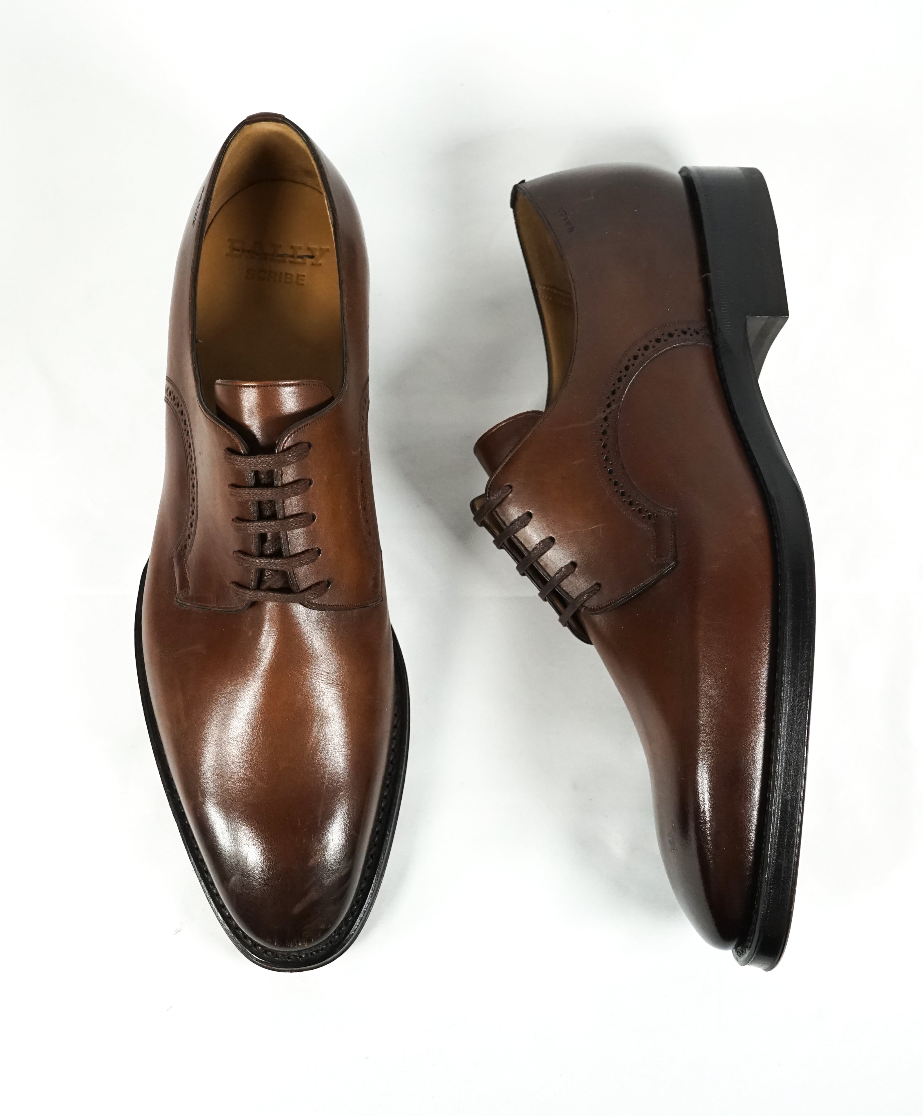 BALLY - “SCRIBE” Goodyear Welt Brown Hand Made Oxfords - 8.5