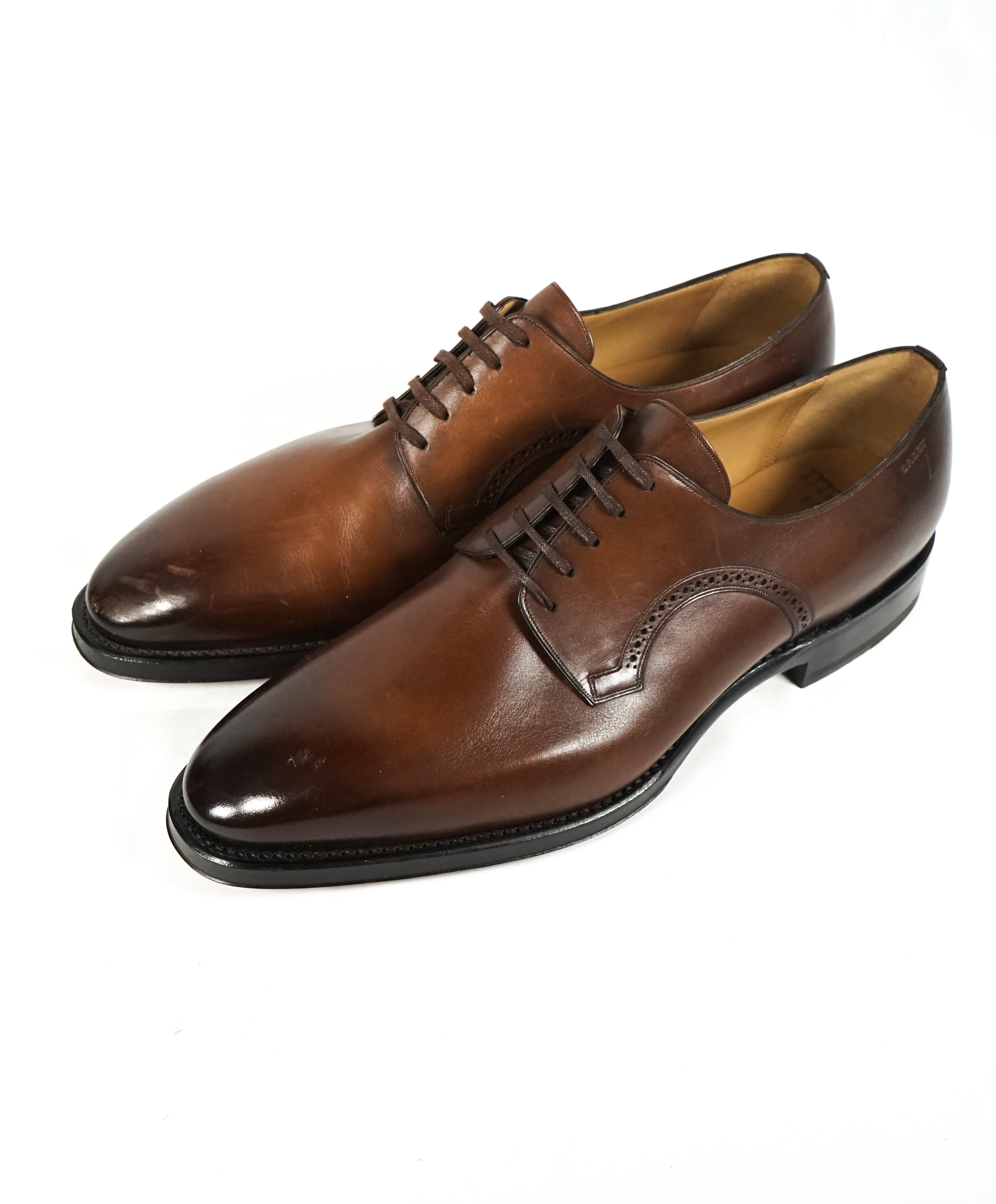 BALLY - “SCRIBE” Goodyear Welt Brown Hand Made Oxfords - 8.5