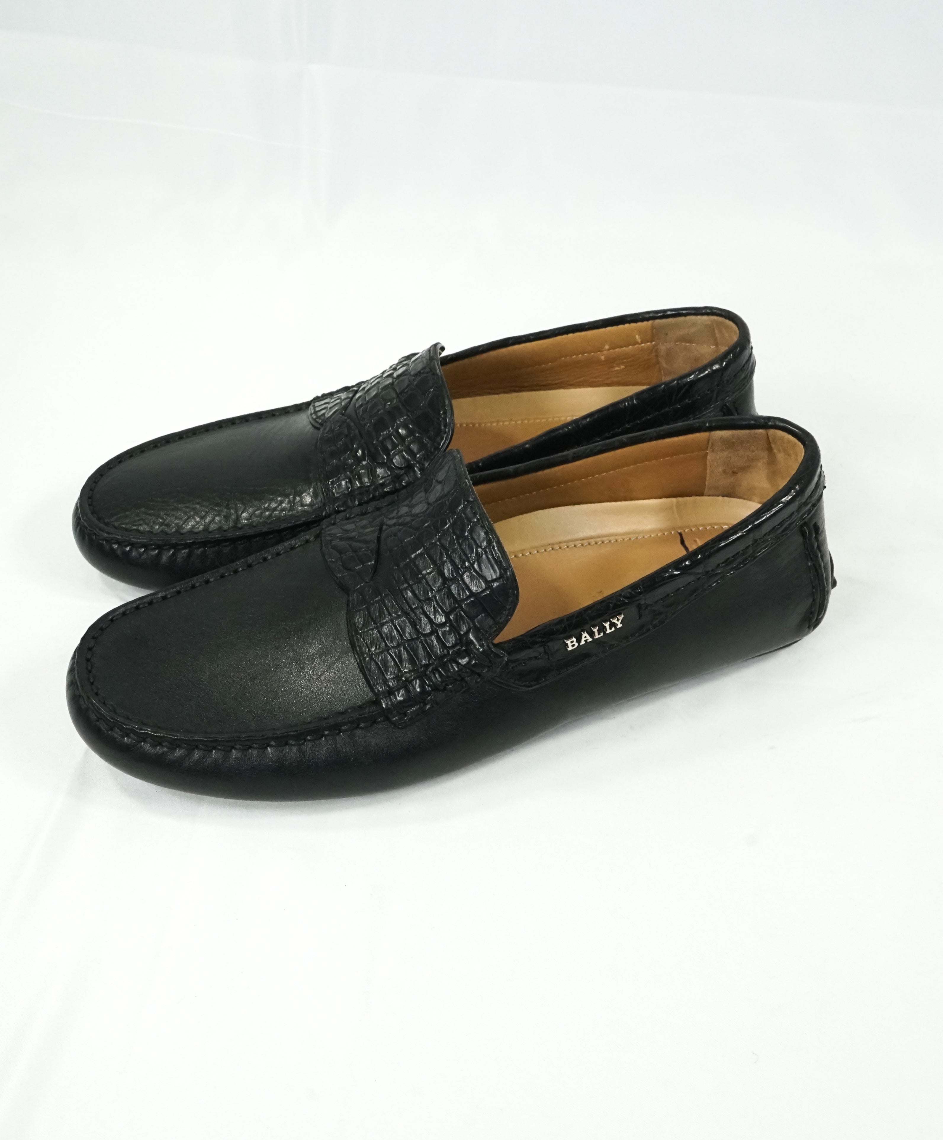 BALLY - “DRAKEFORD” Genuine Alligator Skin Penny Loafers - 8