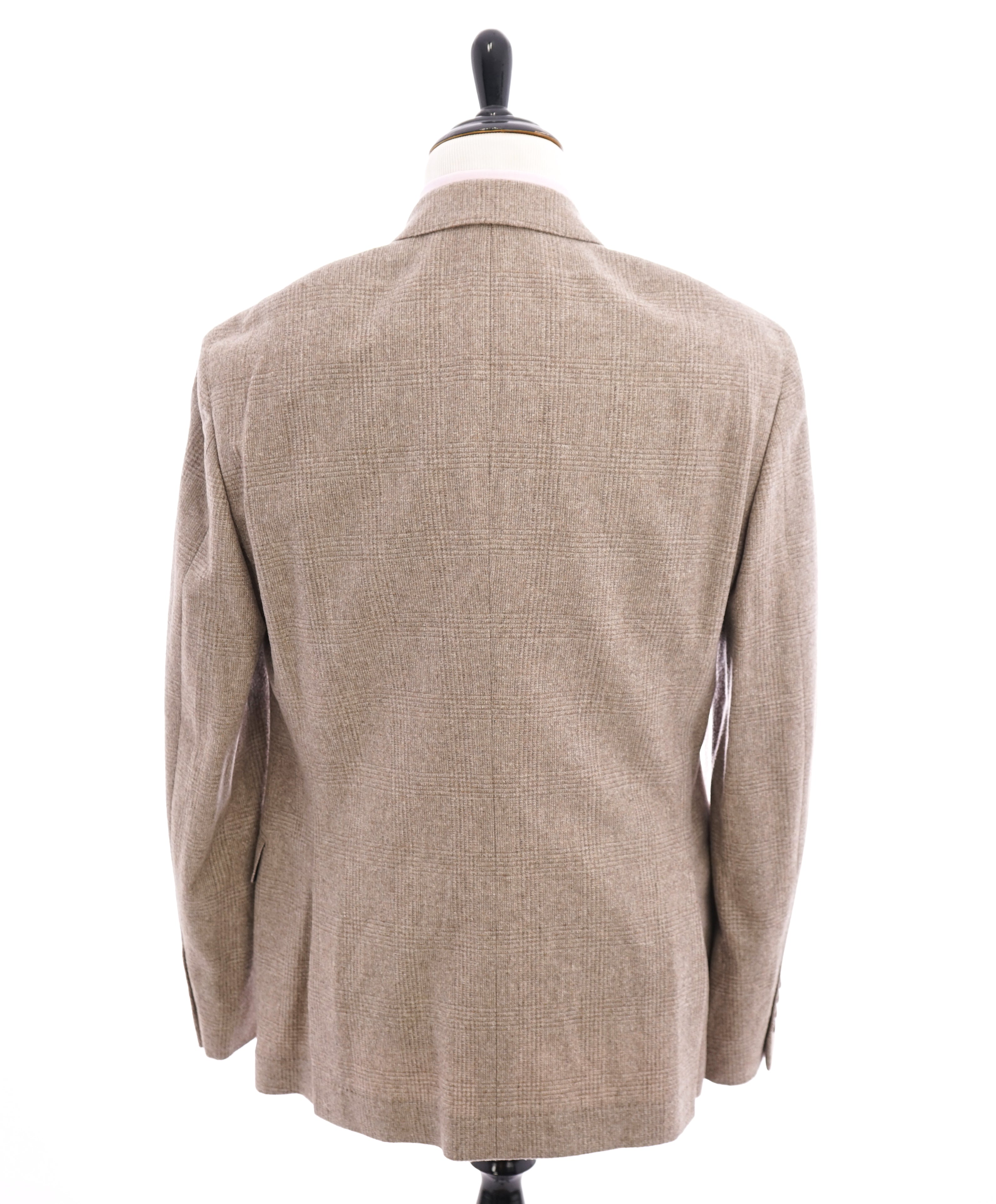 BRUNELLO CUCINELLI - CASHMERE/SILK/WOOL Blend Wool Camel Check Blazer- 48R