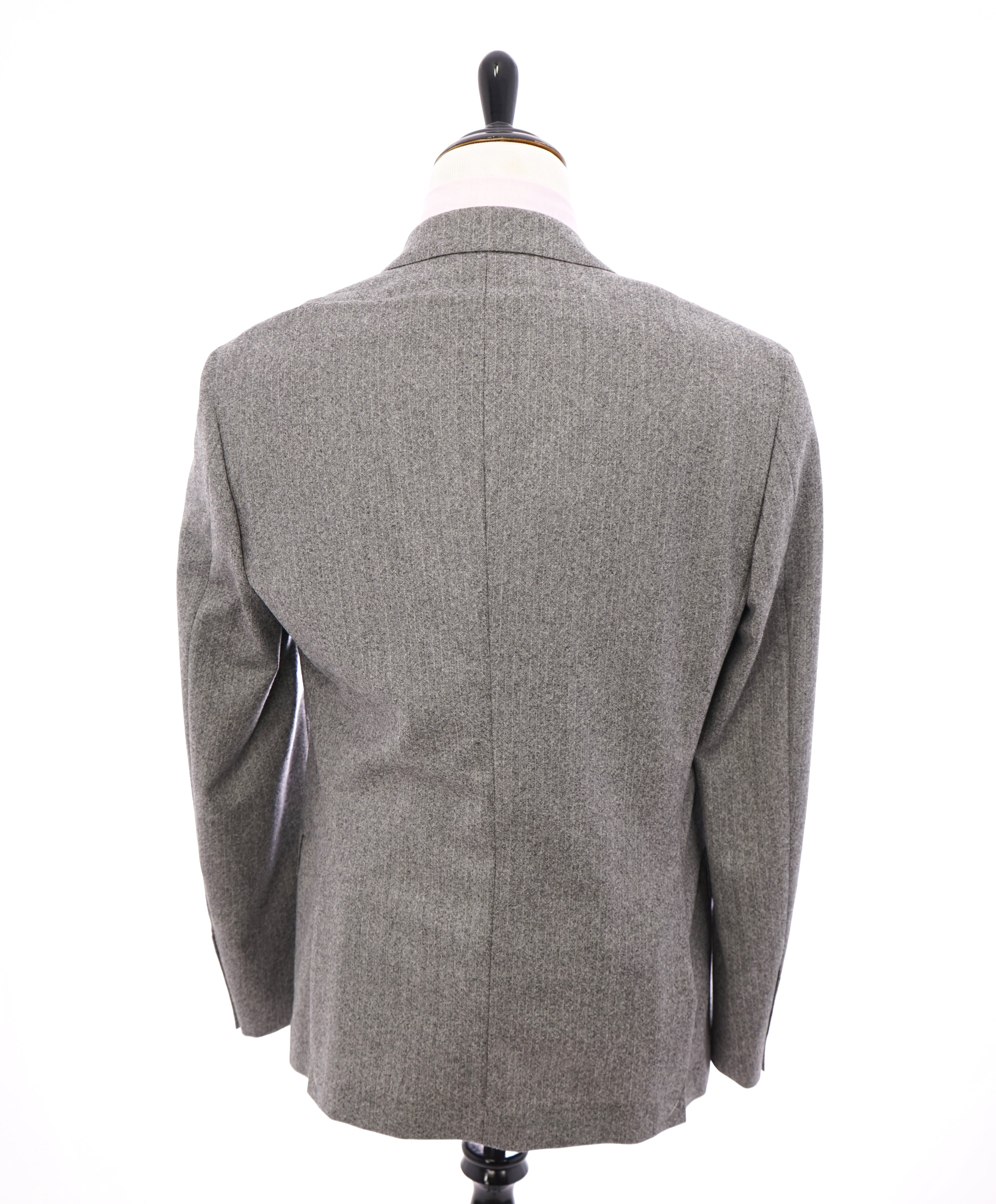 BRUNELLO CUCINELLI- Herringbone Black n' White Flannel Wool Blazer - 42R