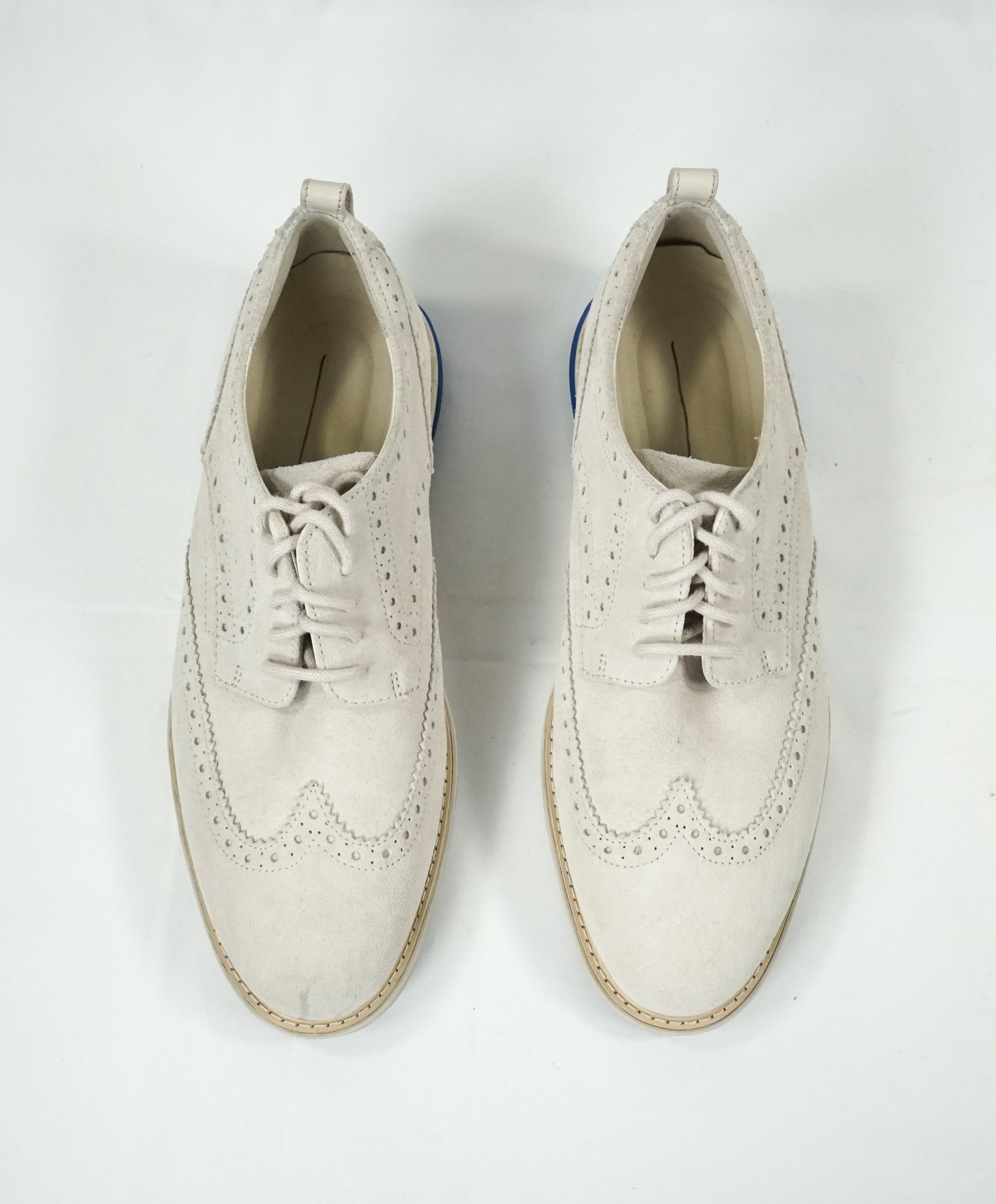 COLE HAAN - GrandEvolution Suede Off White Brogue Oxfords - 9