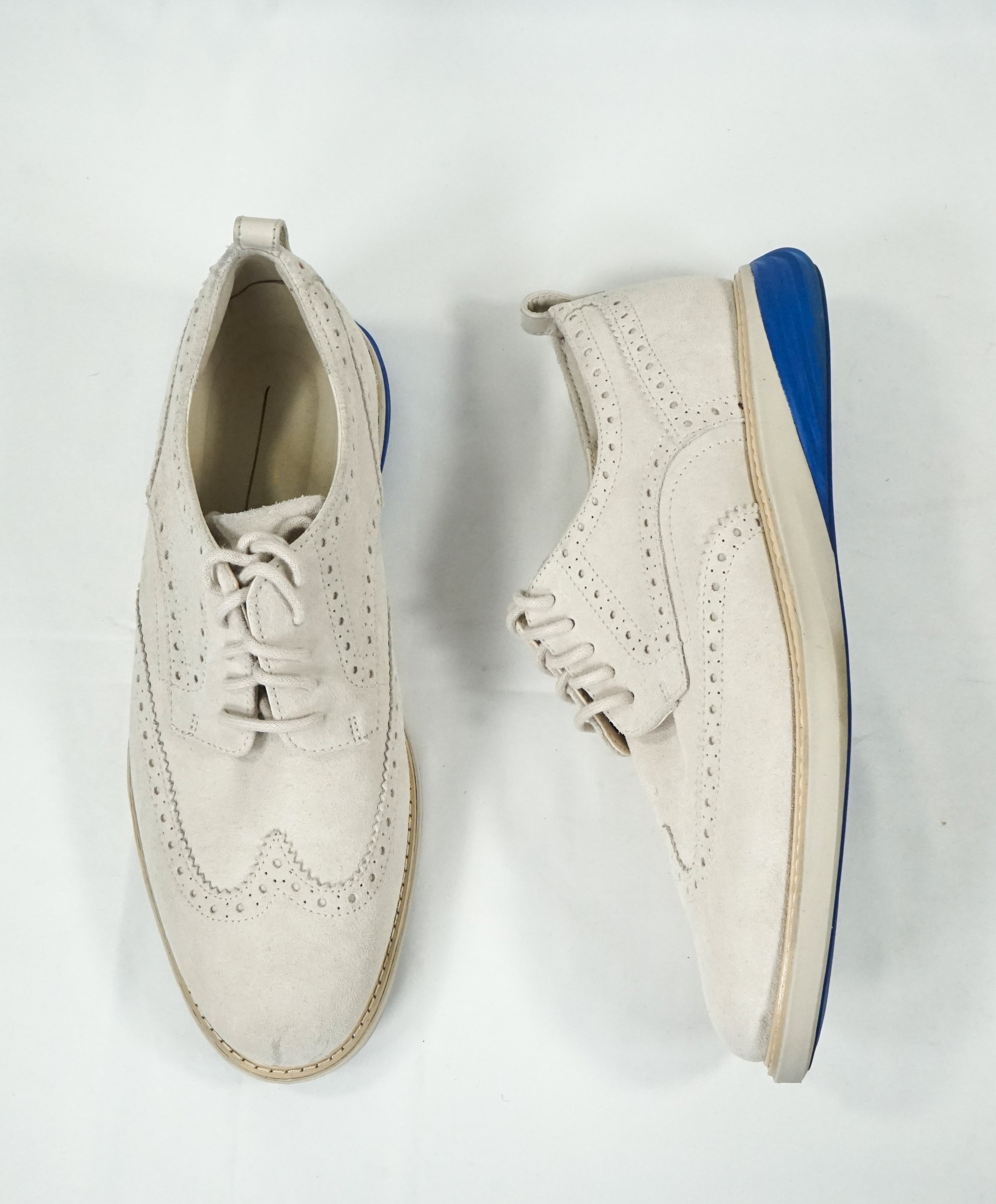 COLE HAAN - GrandEvolution Suede Off White Brogue Oxfords - 9