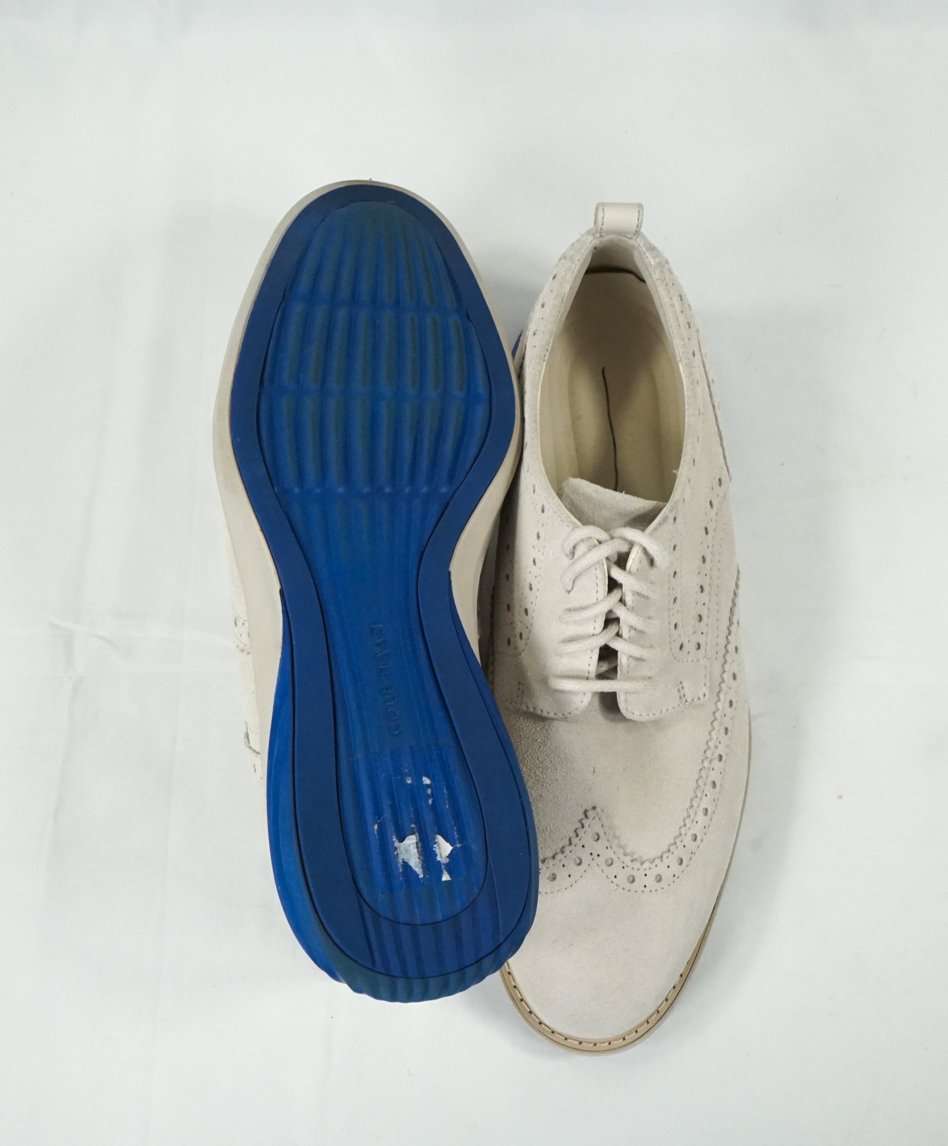 COLE HAAN - GrandEvolution Suede Off White Brogue Oxfords - 9