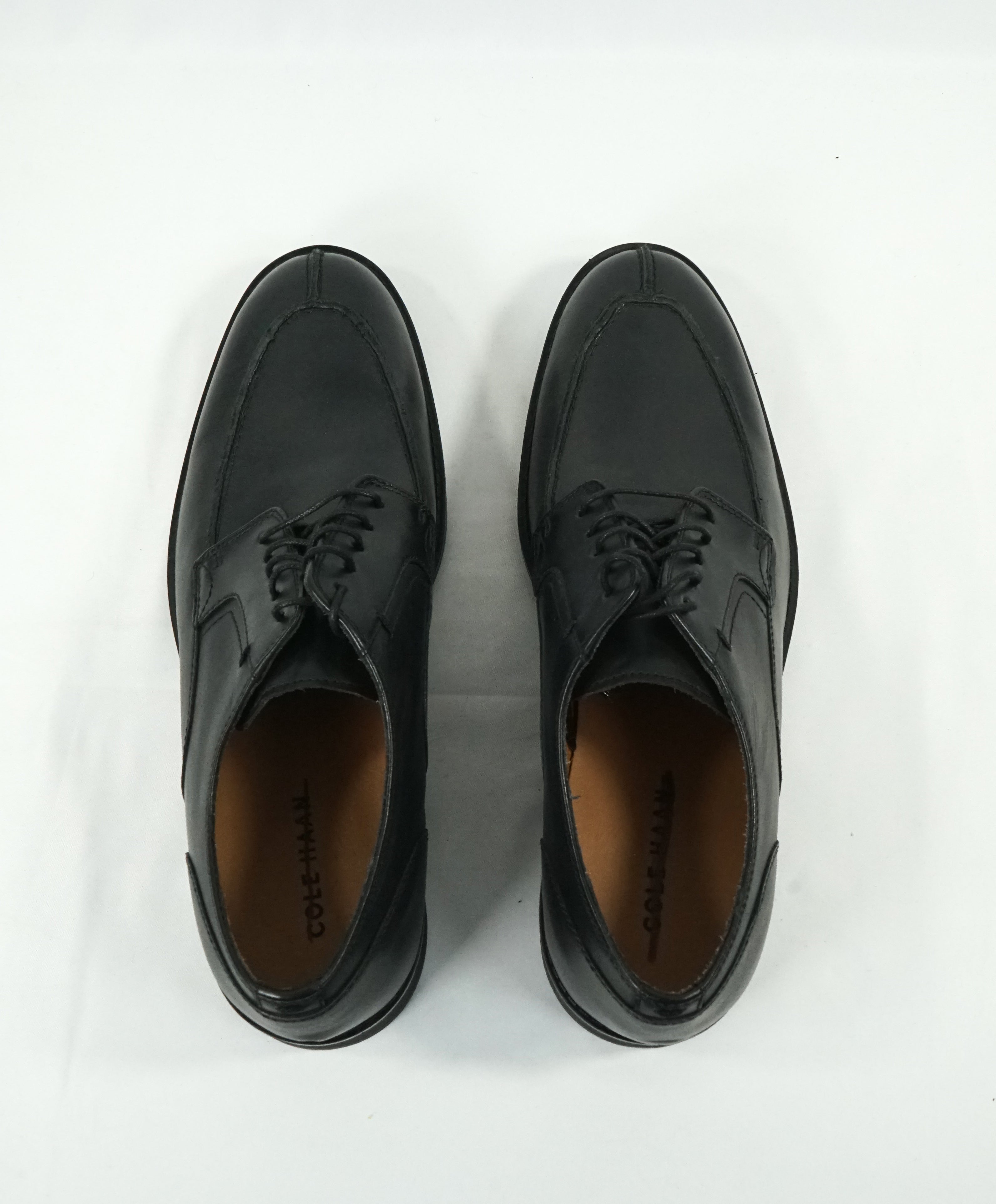 COLE HAAN - Black Split Toe Leather Oxfords - 10