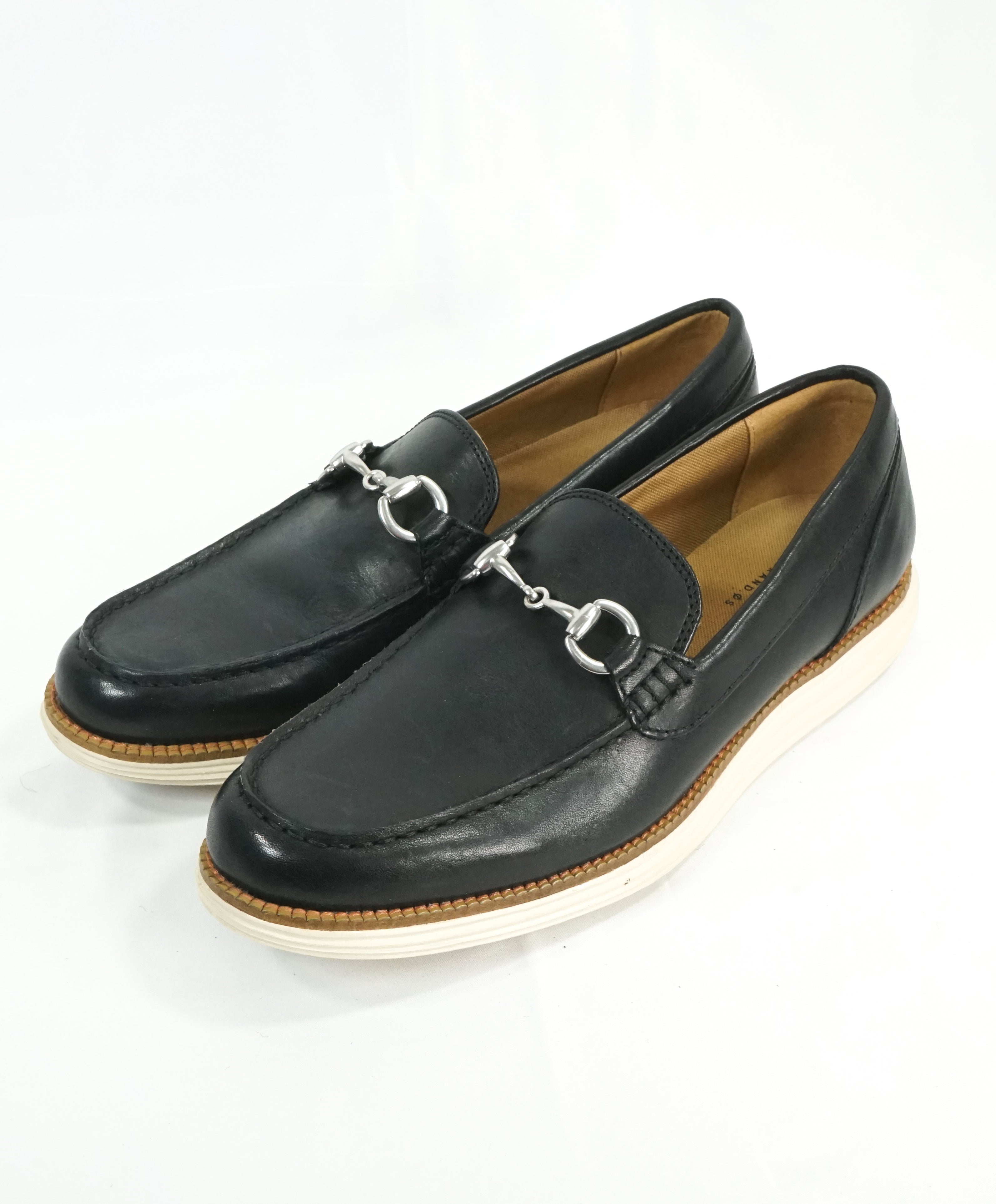 COLE HAAN - Air Grand OS Black Bit Front Padded Loafers - 7.5