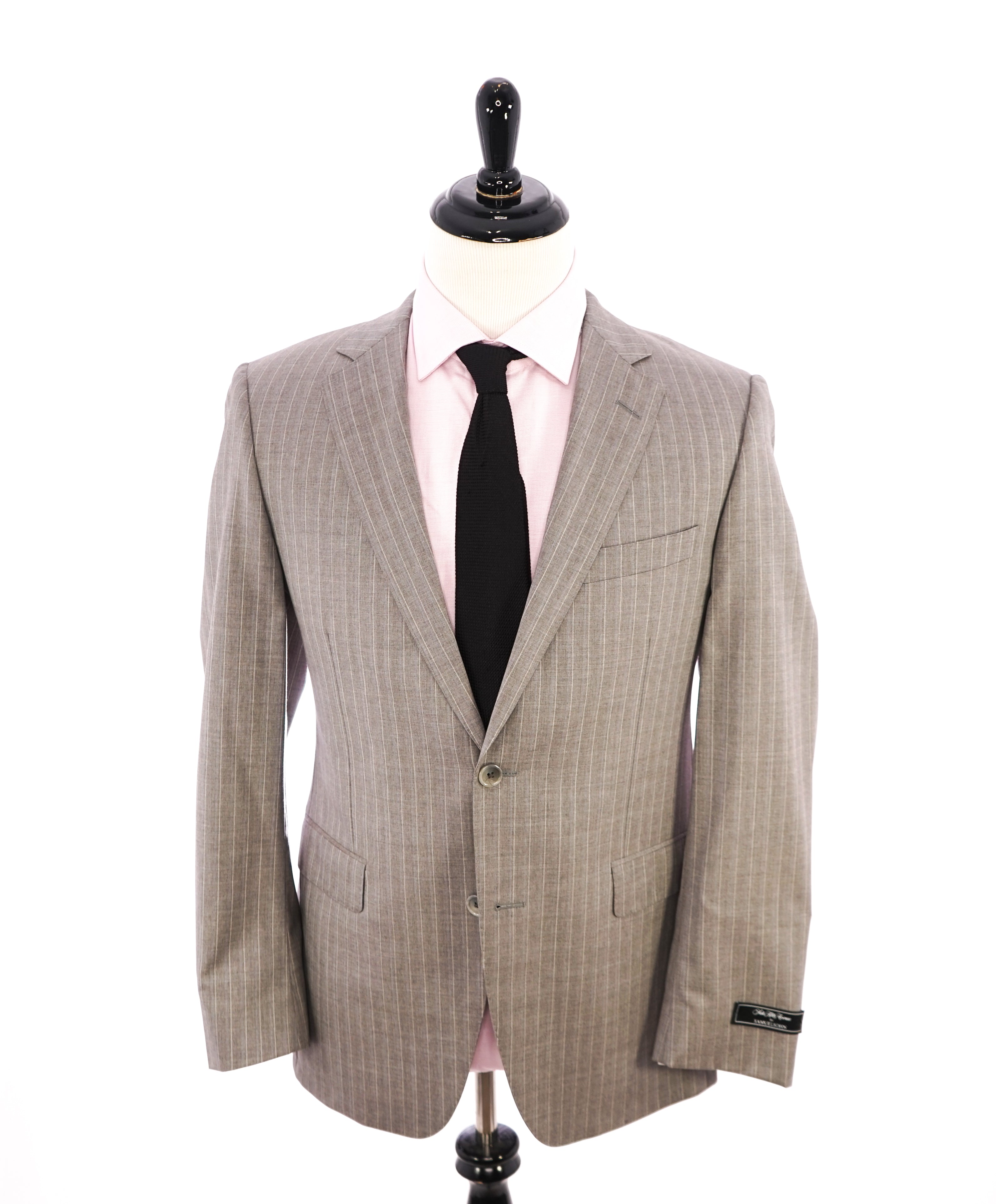 SAMUELSOHN - SUPER 130's Neutral Stripe Notch Lapel "SB YARDLEY" Suit - 40R