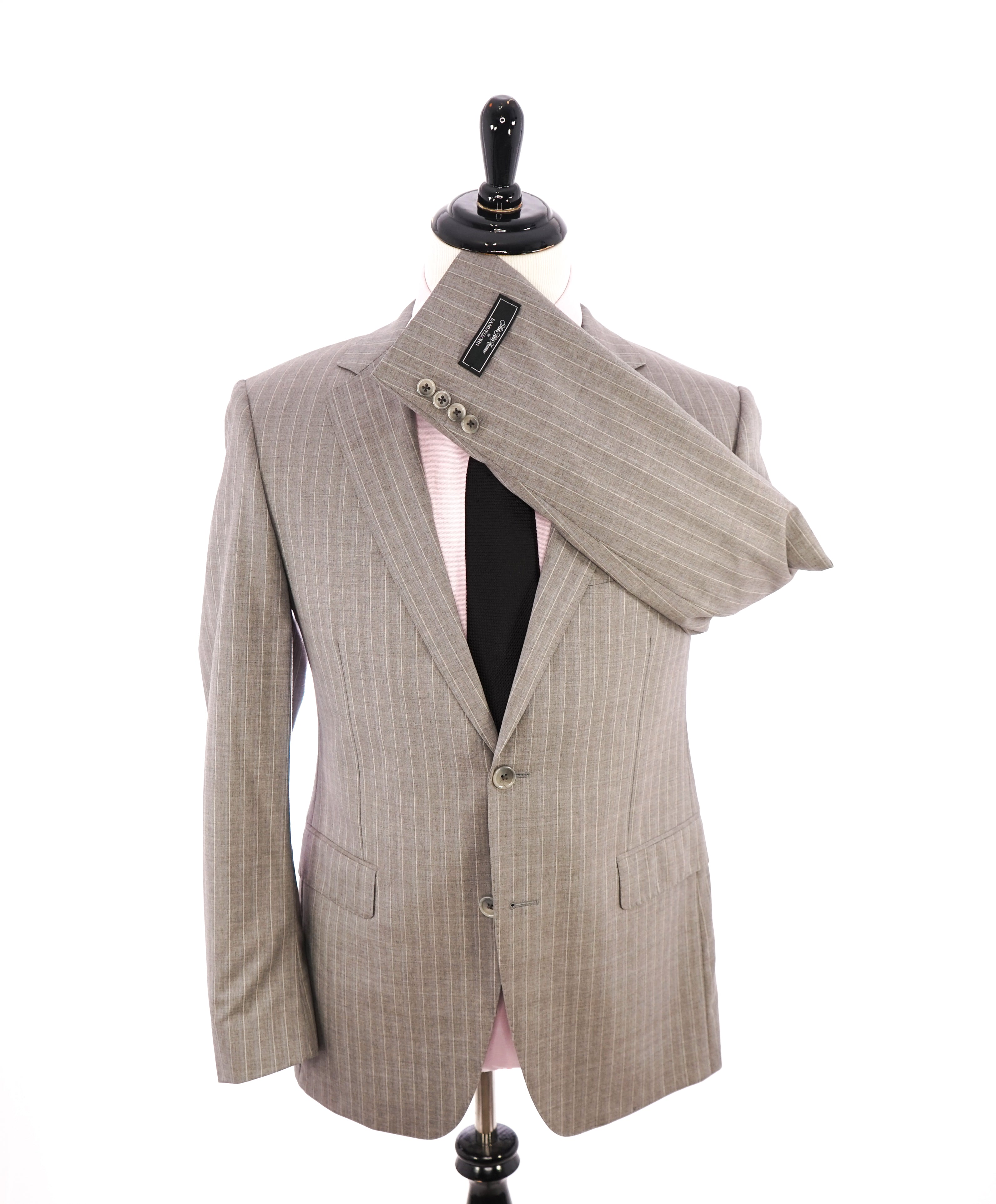 SAMUELSOHN - SUPER 130's Neutral Stripe Notch Lapel "SB YARDLEY" Suit - 40R