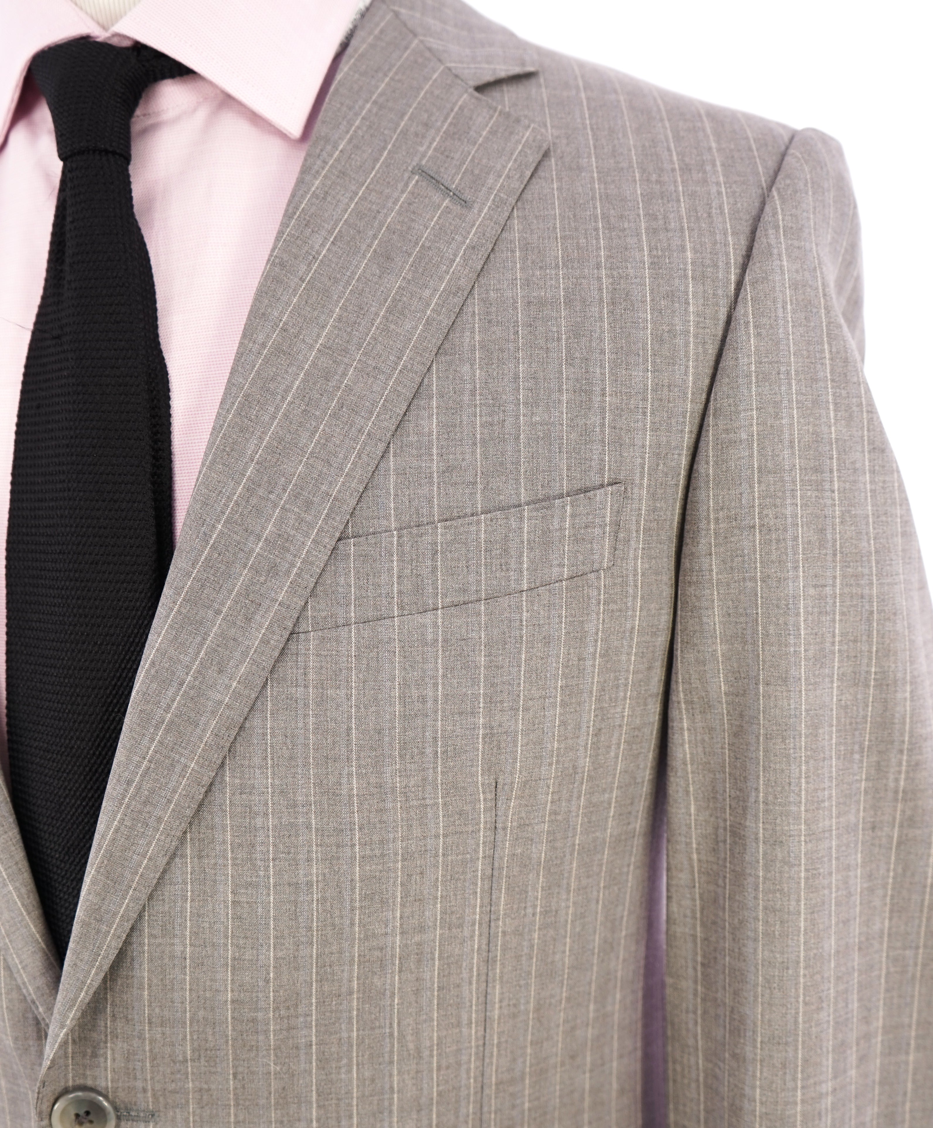 SAMUELSOHN - SUPER 130's Neutral Stripe Notch Lapel "SB YARDLEY" Suit - 40R