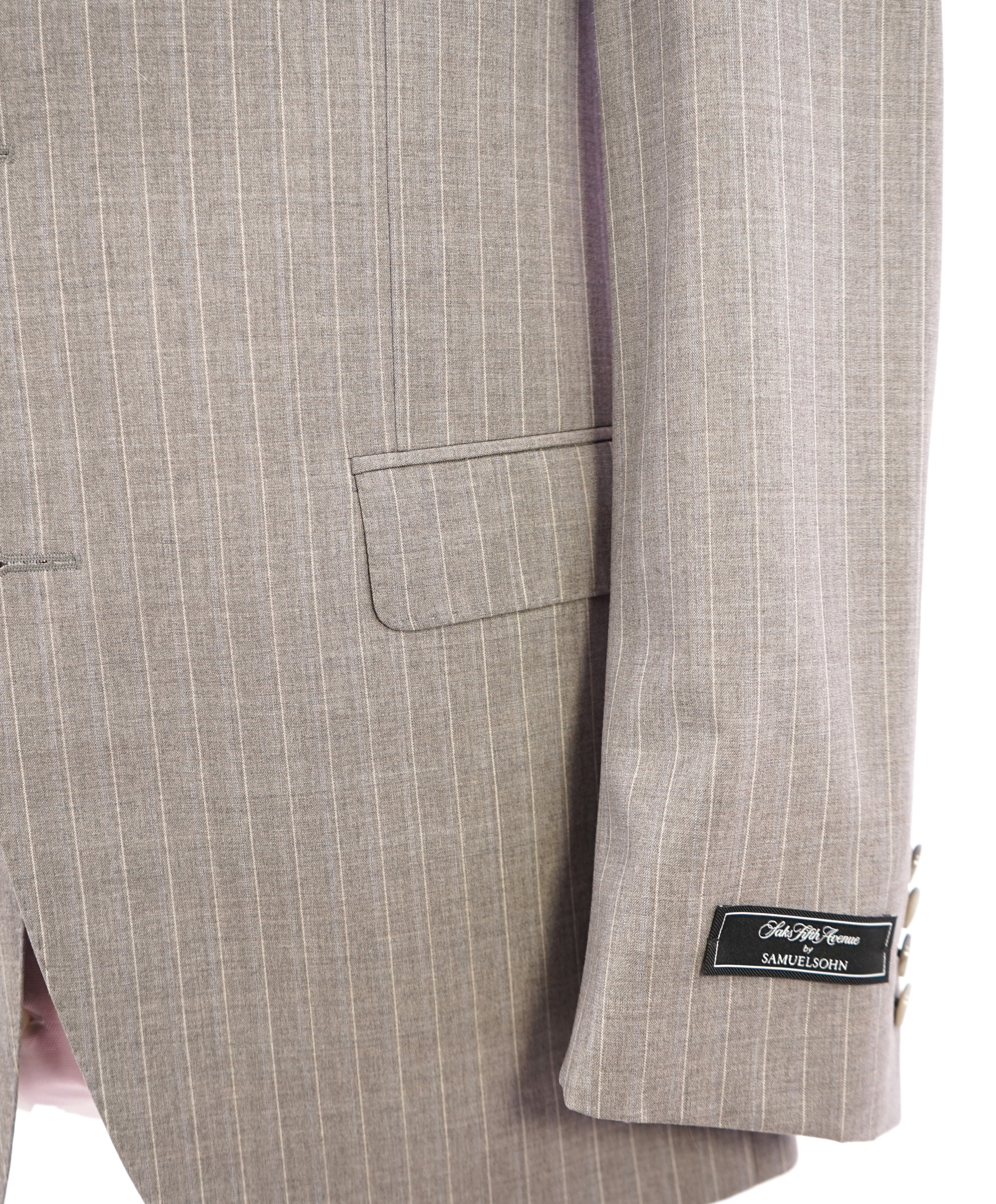 SAMUELSOHN - SUPER 130's Neutral Stripe Notch Lapel "SB YARDLEY" Suit - 40R