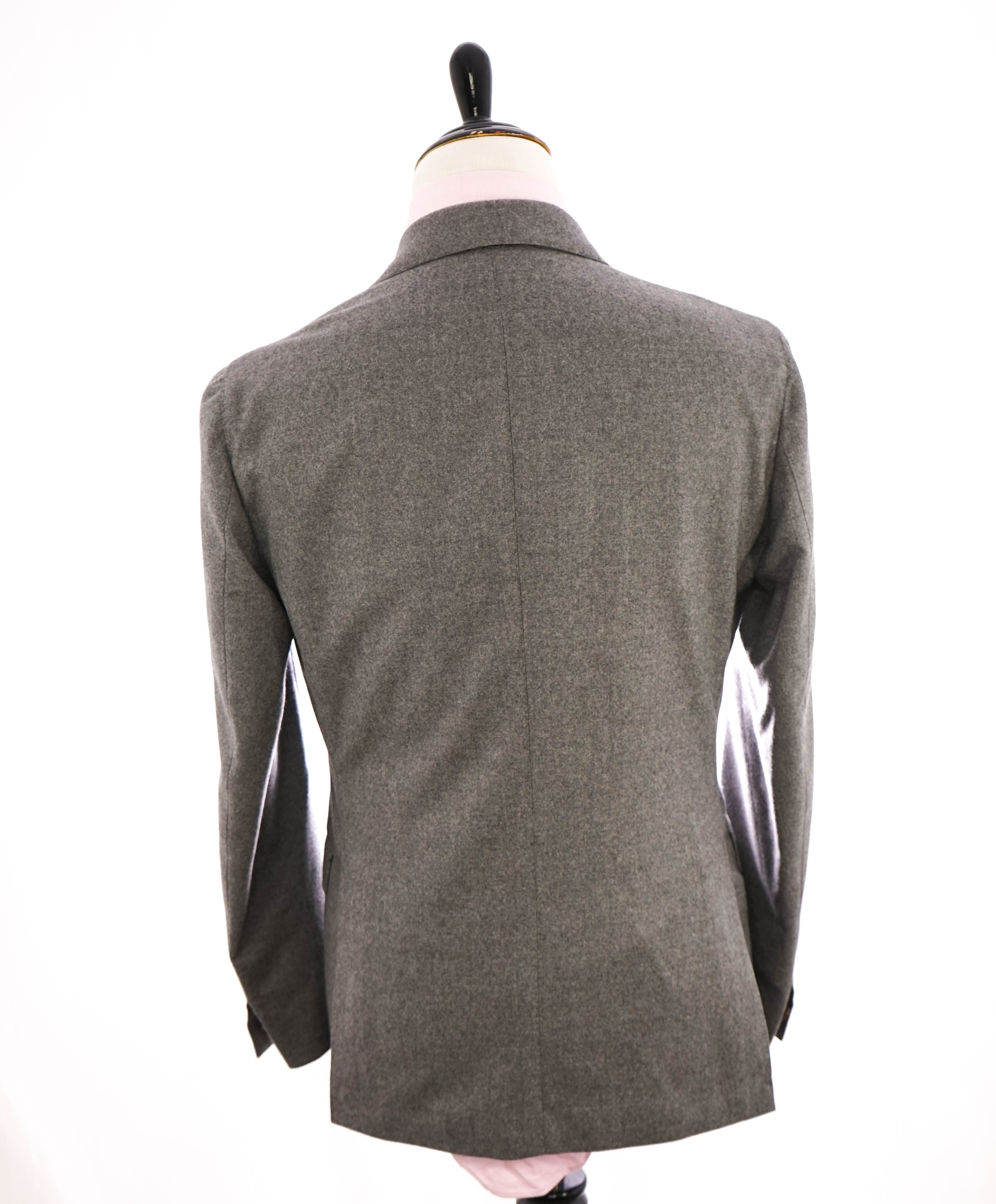 ELEVENTY - Gray Flannel Wool Double Breasted Semi-Lined Blazer - 40 (50 EU)