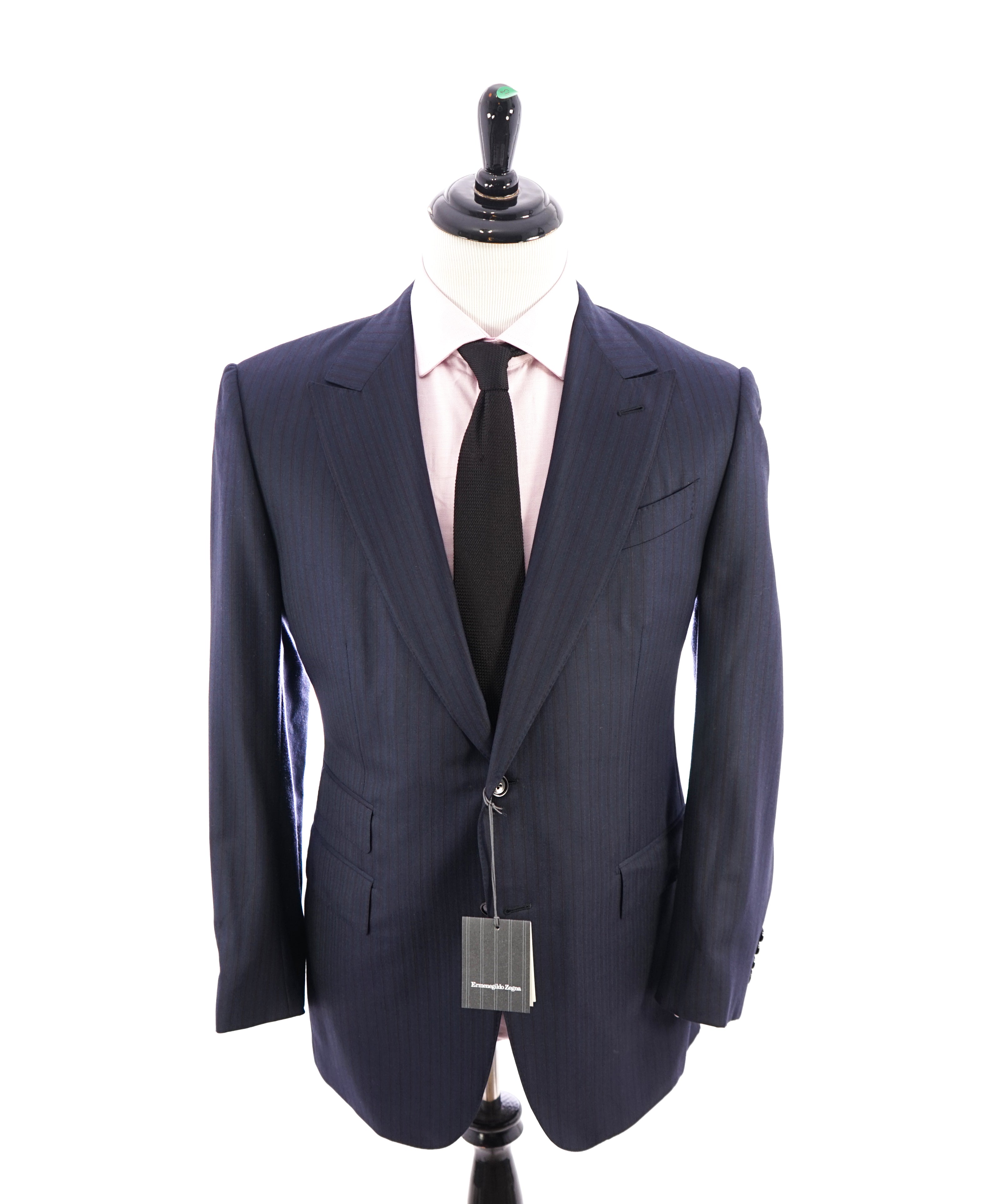 ERMENEGILDO ZEGNA -"TROFEO 600" WIDE LAPEL Blue & Burgundy Suit - 44R