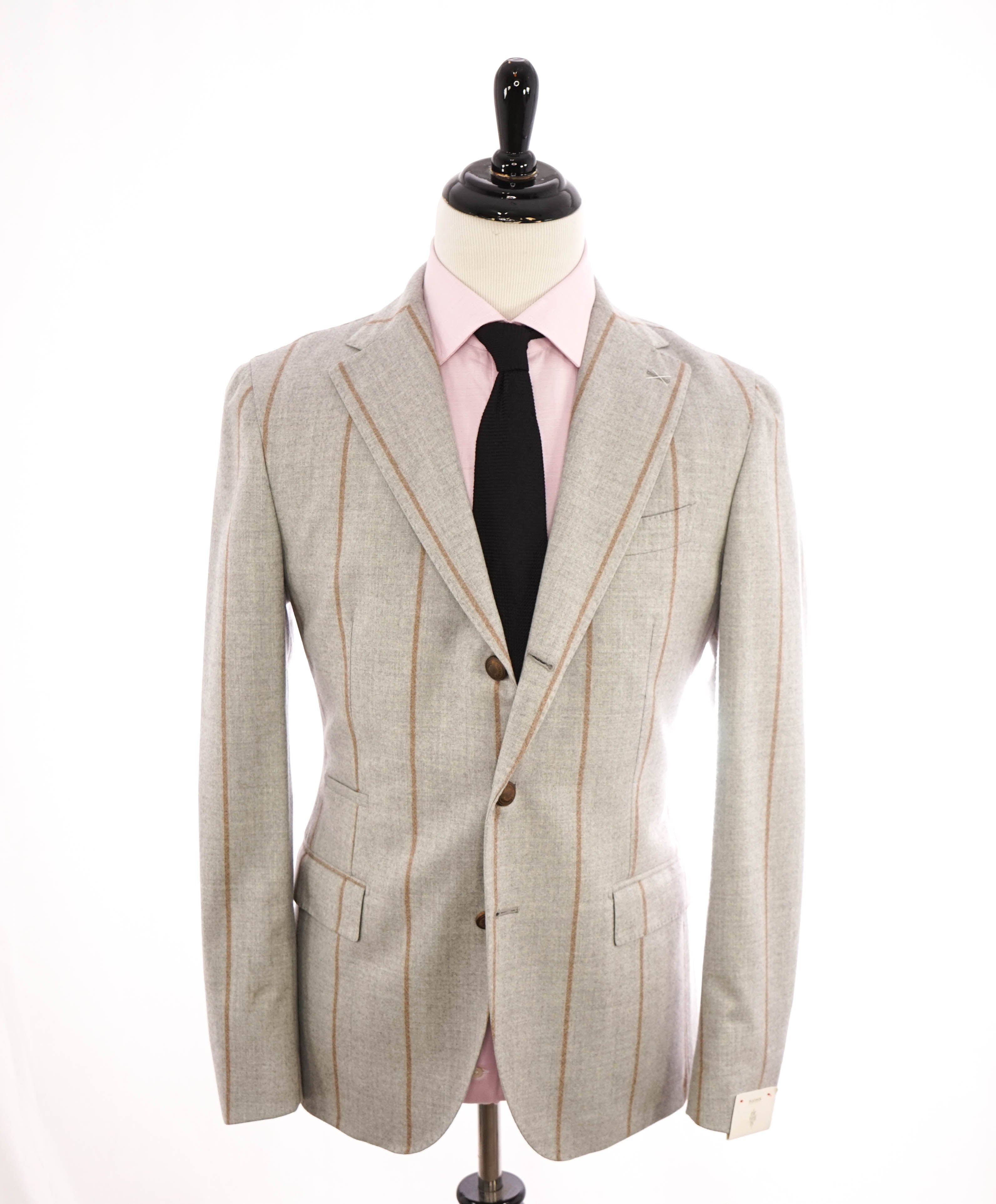 ELEVENTY - Gray & Camel Bold Stripe PURE WOOL Blazer - 40 US (50EU)