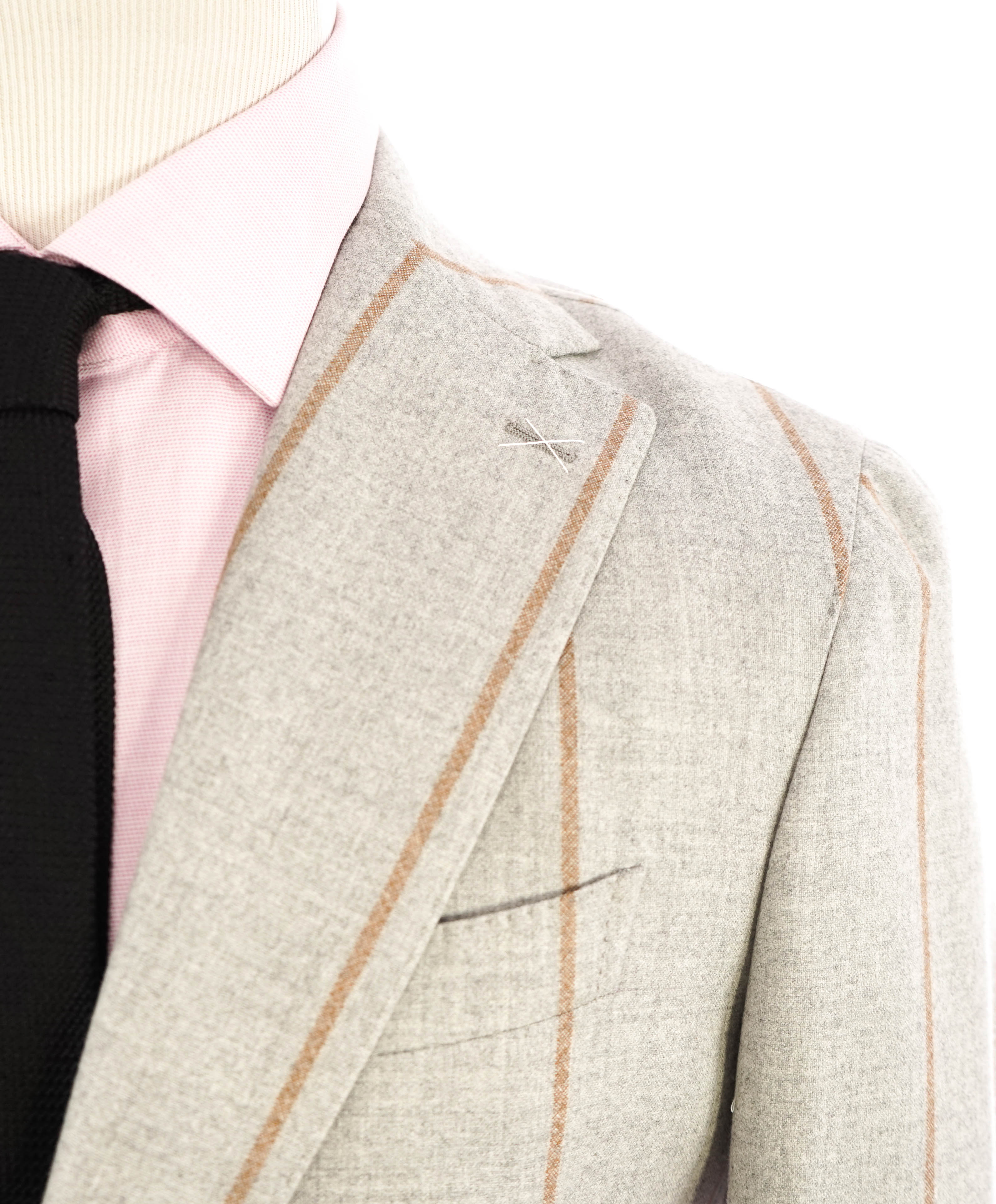 ELEVENTY - Gray & Camel Bold Stripe PURE WOOL Blazer - 40 US (50EU)