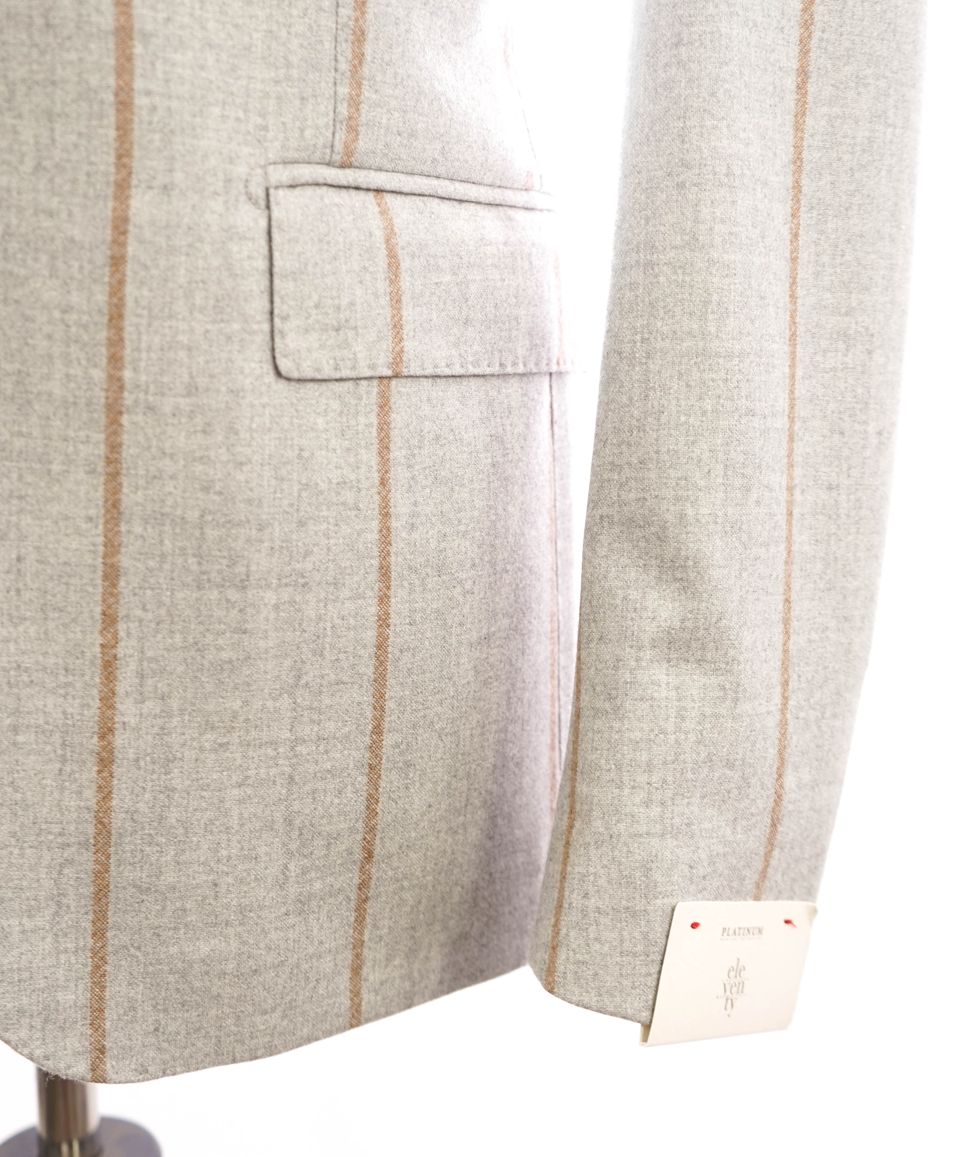 ELEVENTY - Gray & Camel Bold Stripe PURE WOOL Blazer - 40 US (50EU)