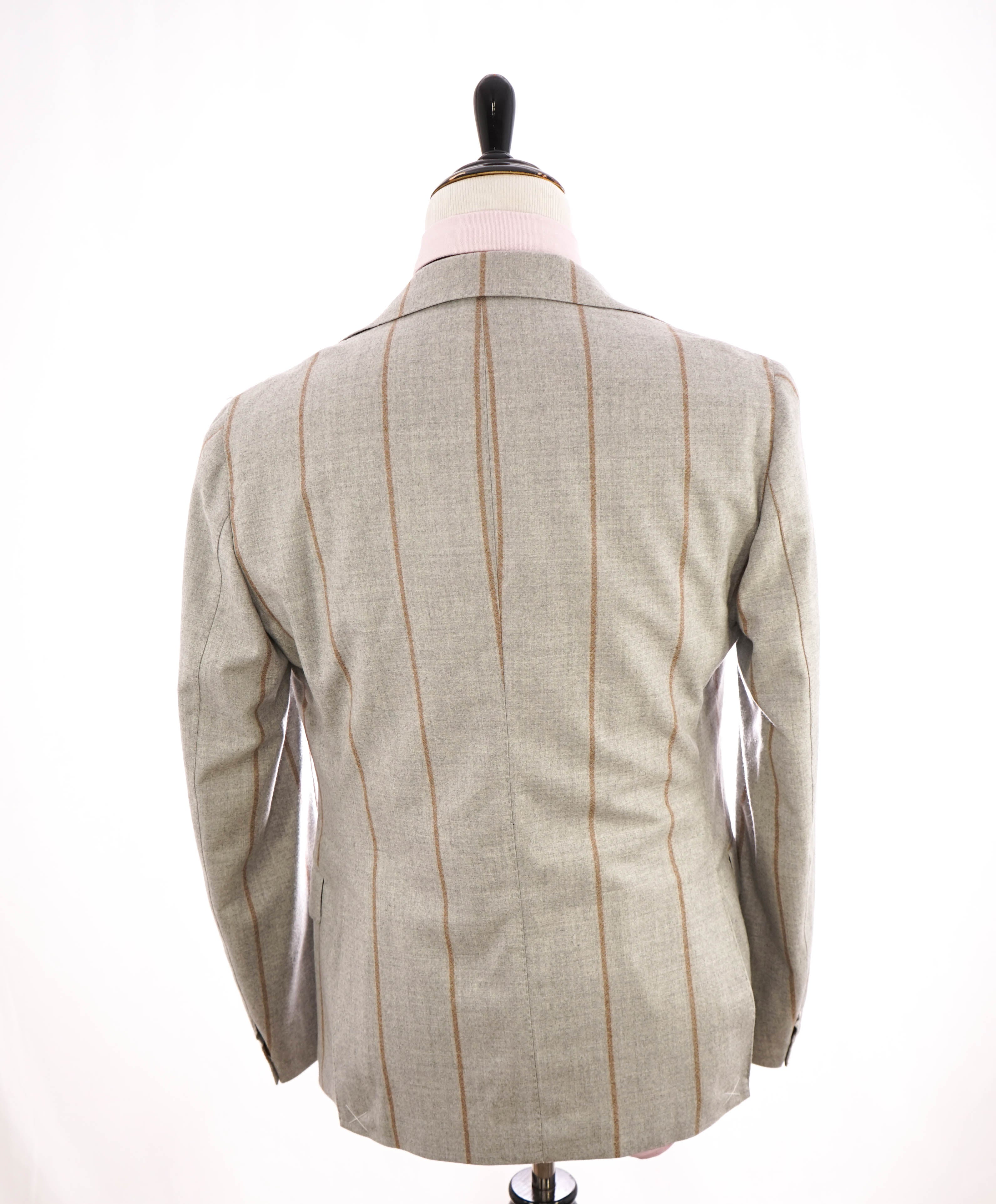 ELEVENTY - Gray & Camel Bold Stripe PURE WOOL Blazer - 40 US (50EU)