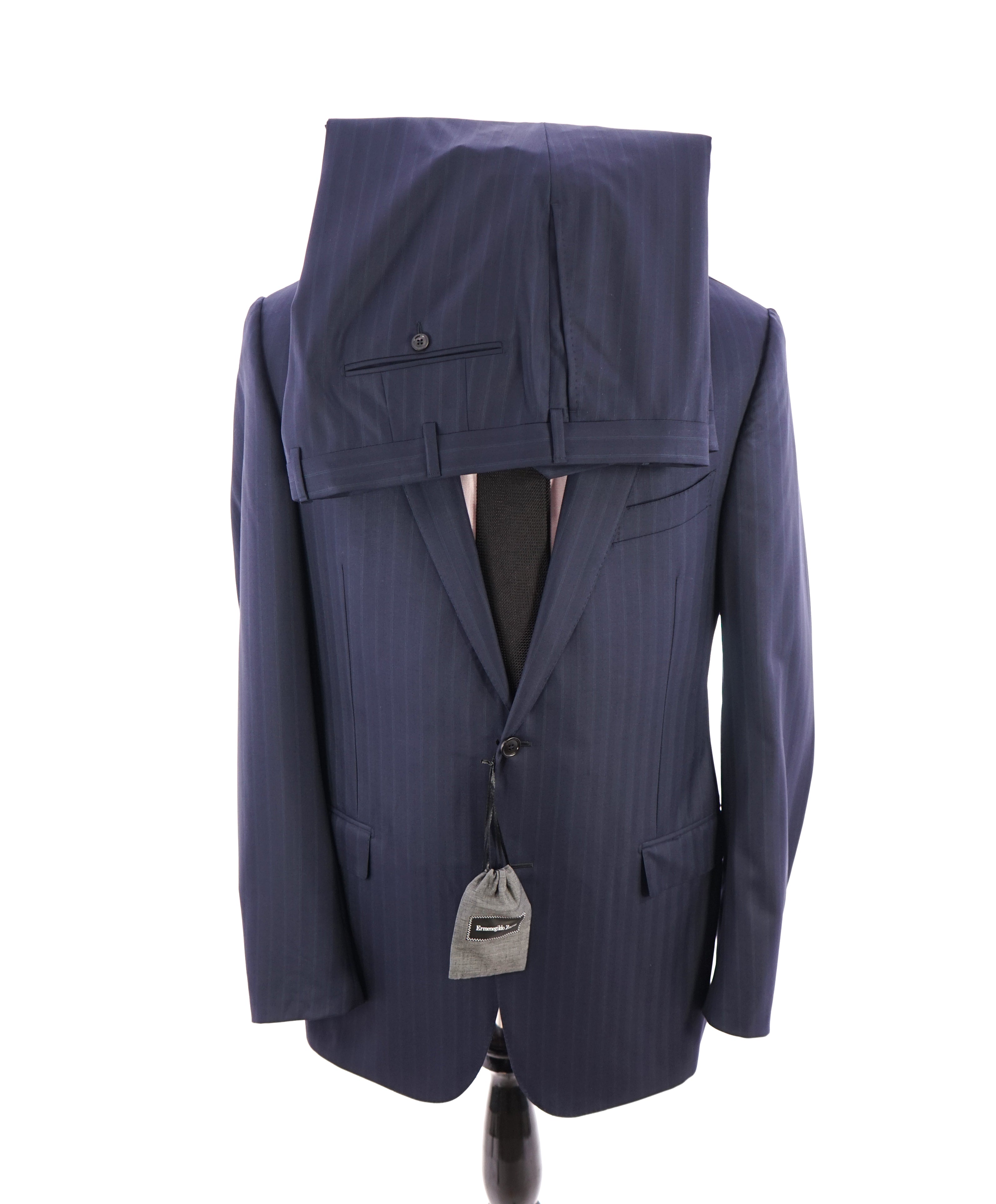 ERMENEGILDO ZEGNA -"15 MILMIL 15" Notch Lapel Premium Blue Power Suit - 46L