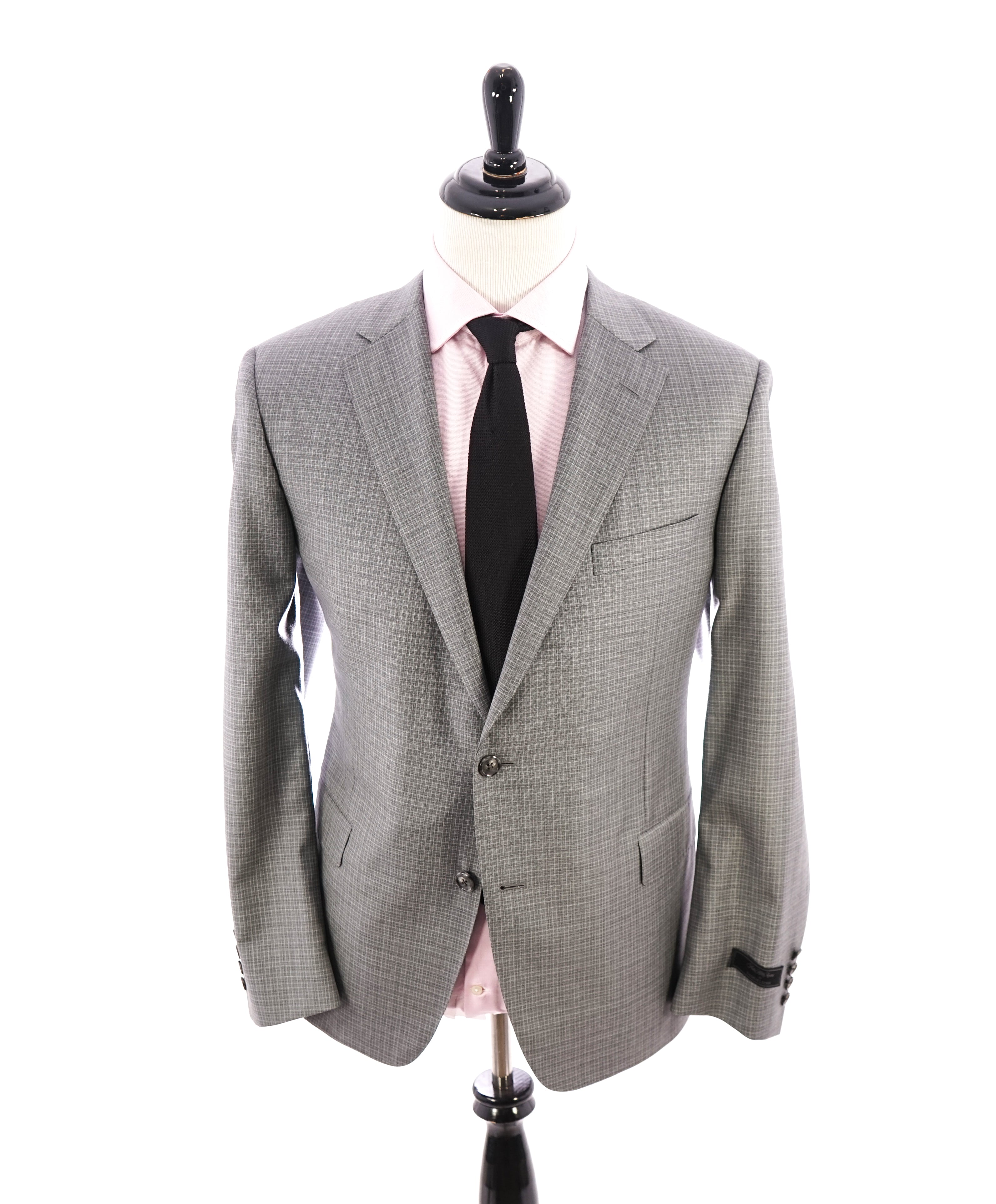 SAMUELSOHN - SUPER 130's Gray Check Plaid Premium Grade Blazer - 46R