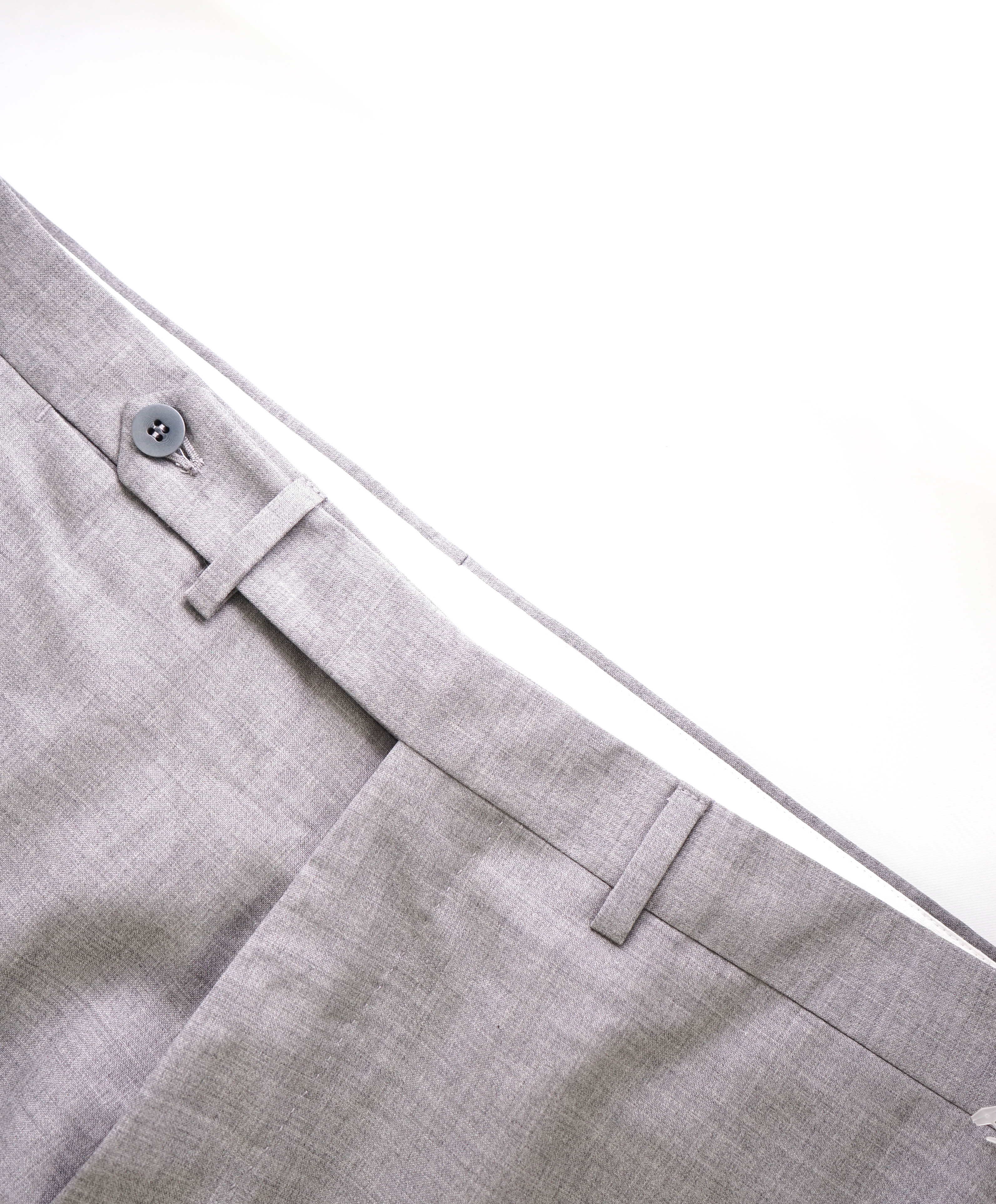 EIDOS - "ELONGATED WAIST TAB" Gray Pure Wool Dress Pants - 36W