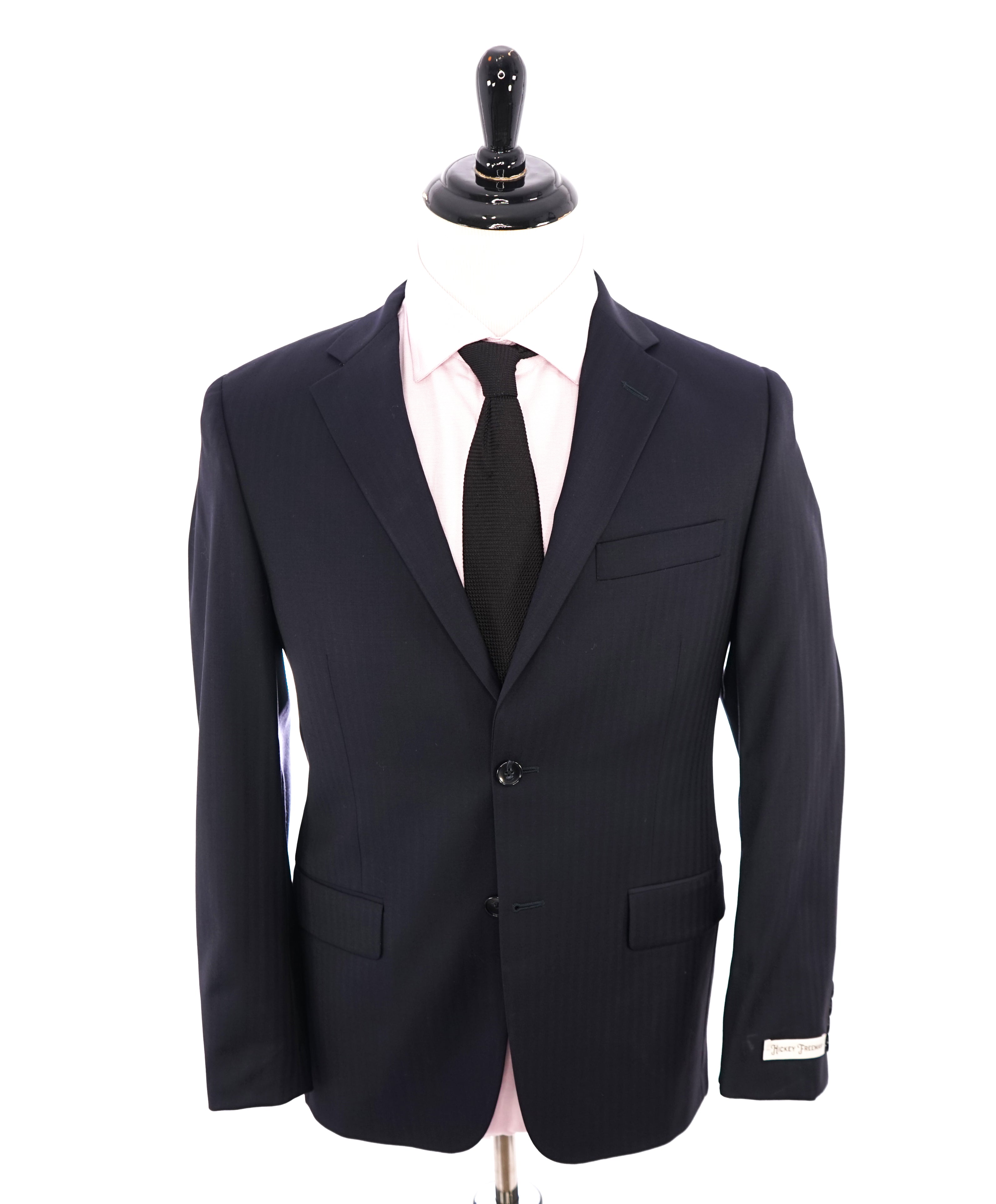 HICKEY FREEMAN - Classic Navy Herringbone Blazer "Milburn ii" - 38S