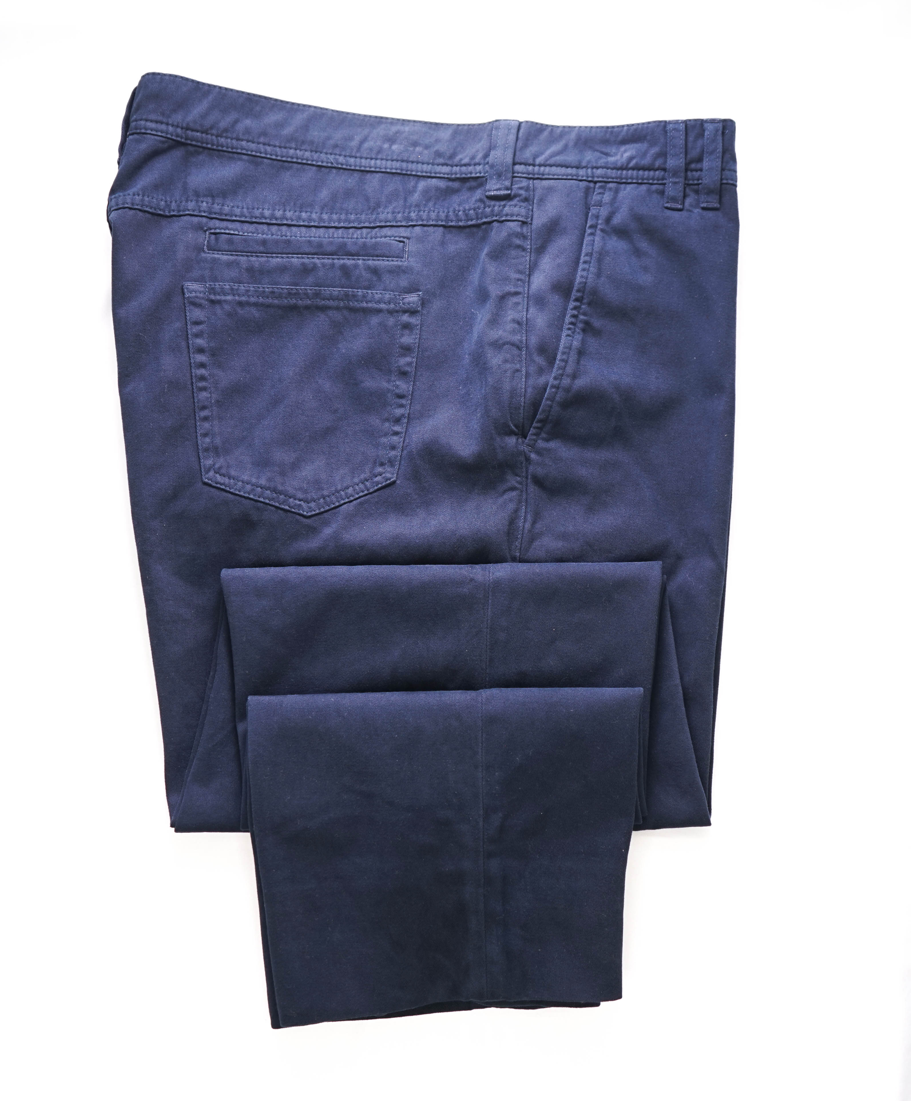 BRUNELLO CUCINELLI - Weathered/Distressed Navy Blue Chino Cotton Pants - 38W