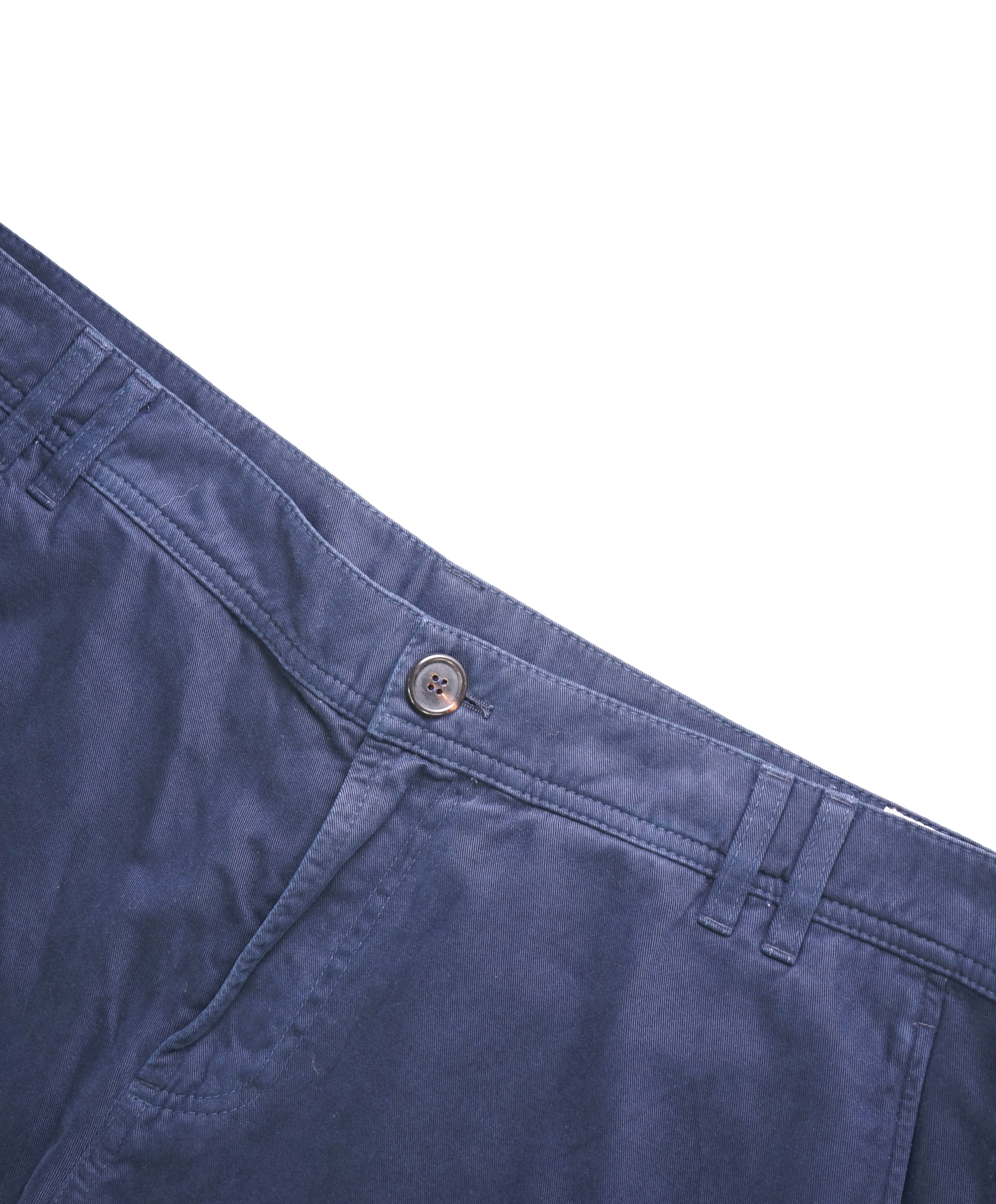 BRUNELLO CUCINELLI - Weathered/Distressed Navy Blue Chino Cotton Pants - 38W