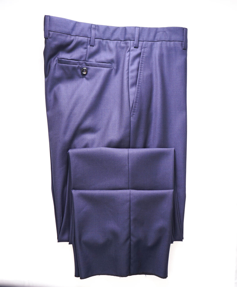 GIORGIO ARMANI - *MICRO CHECK* Blue Flat Front Dress Dinner Pants - 38W