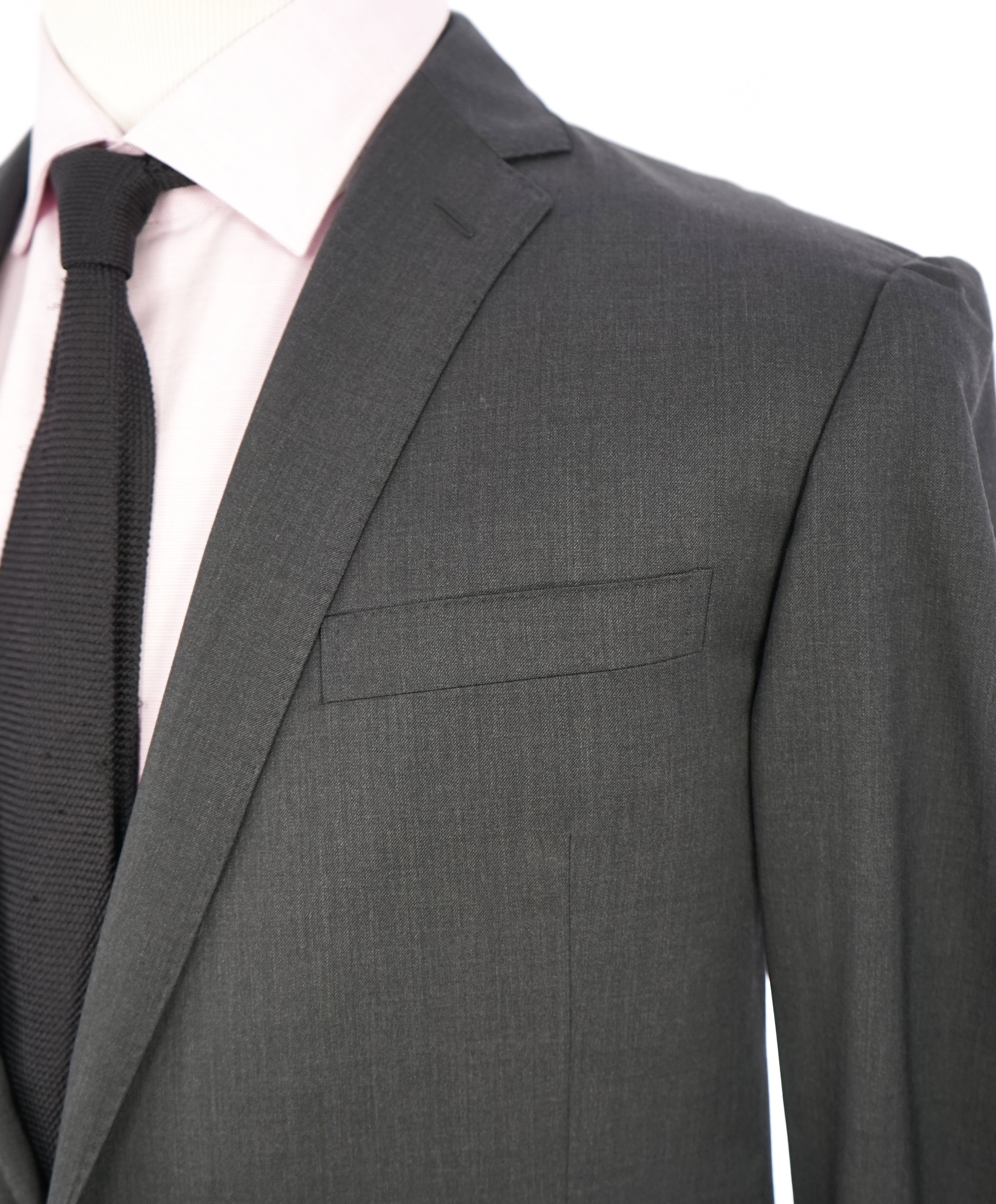 RALPH LAUREN BLACK LABEL - "Anthony" Gray All-Season Notch lapel Suit - 44R