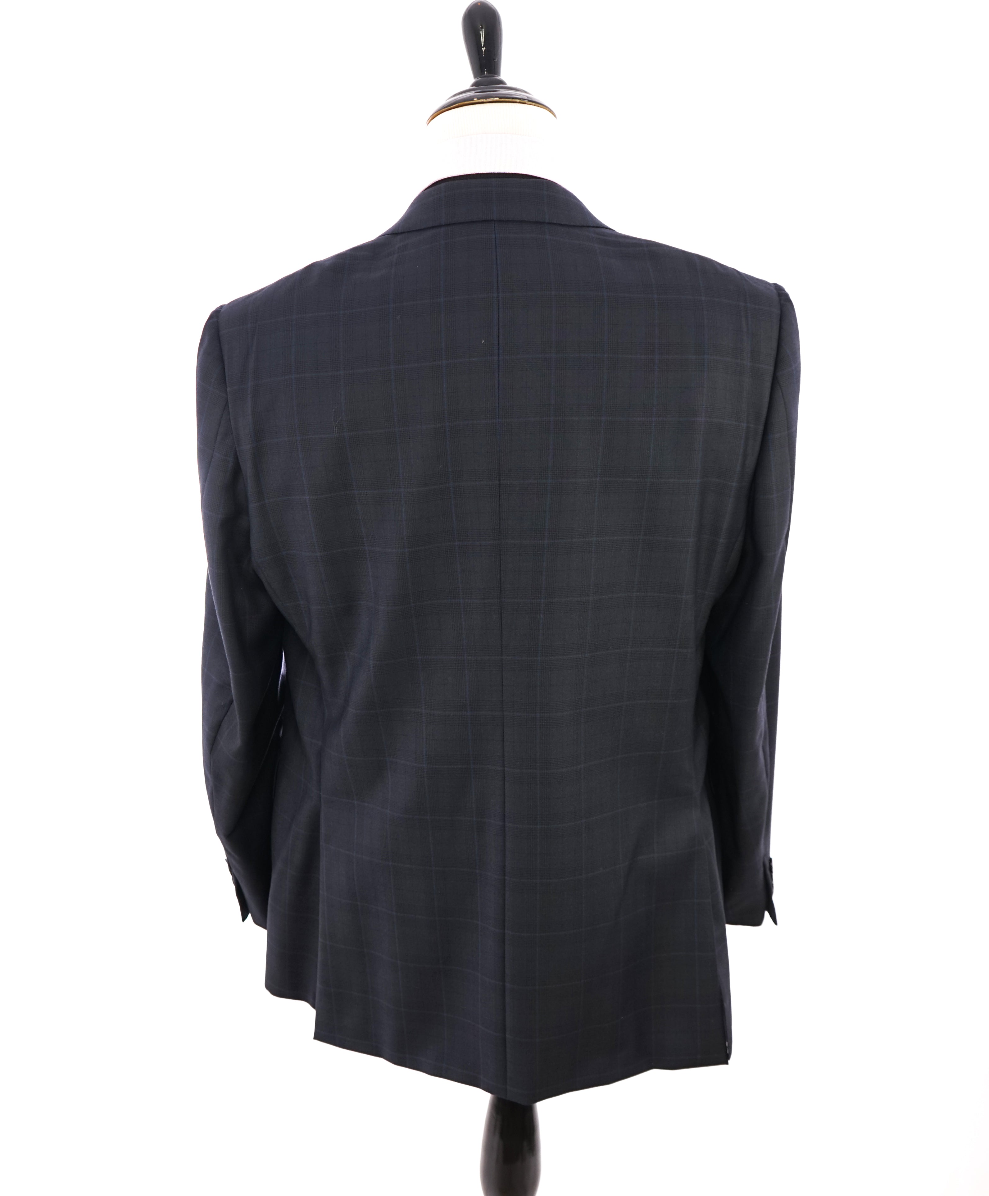 ERMENEGILDO ZEGNA -"TROFEO" Prince of Wales Blue Check Plaid Suit - 46R