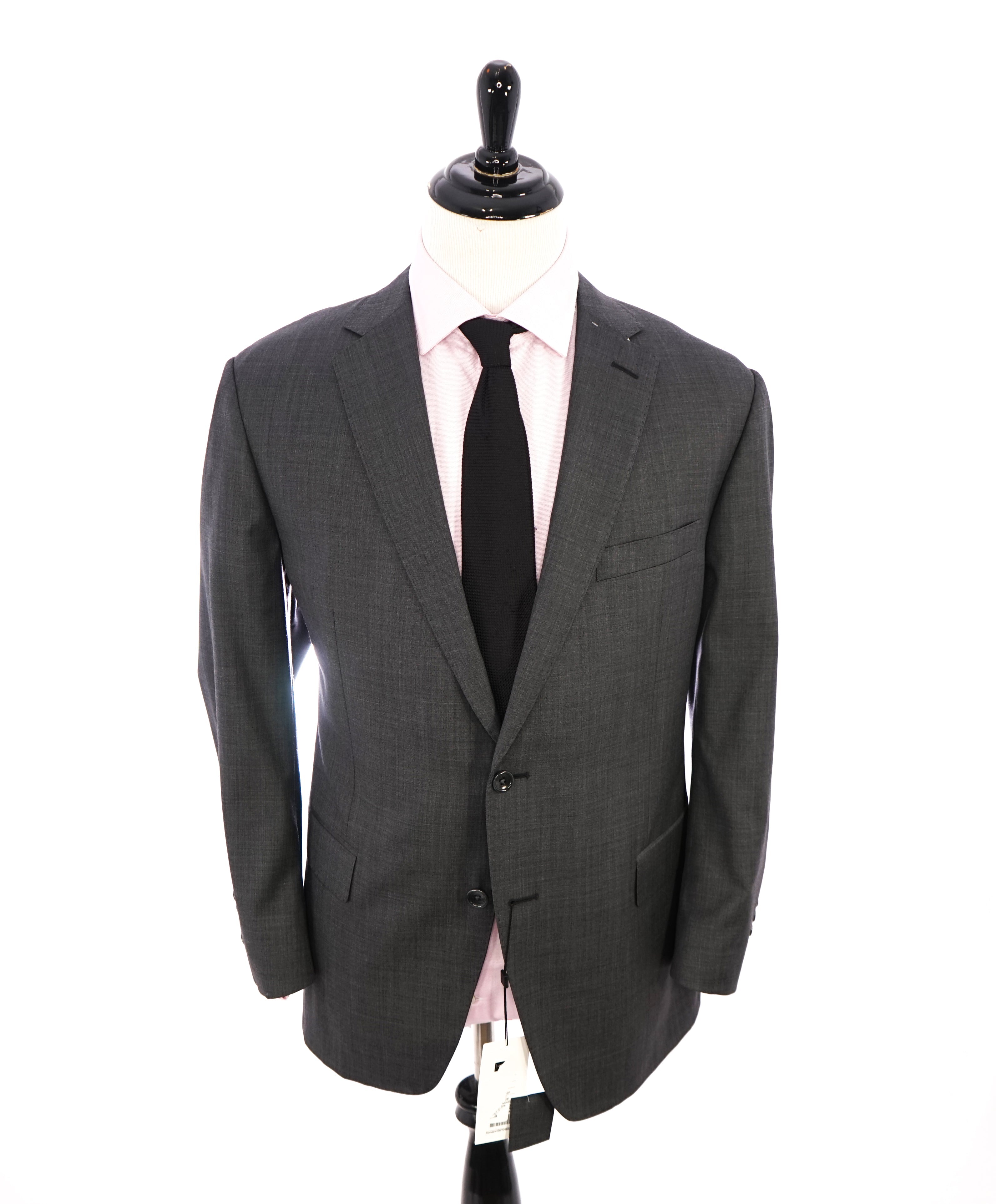 SAKS FIFTH AVENUE - RED Contrast Details Gray Customized Suit - 48R