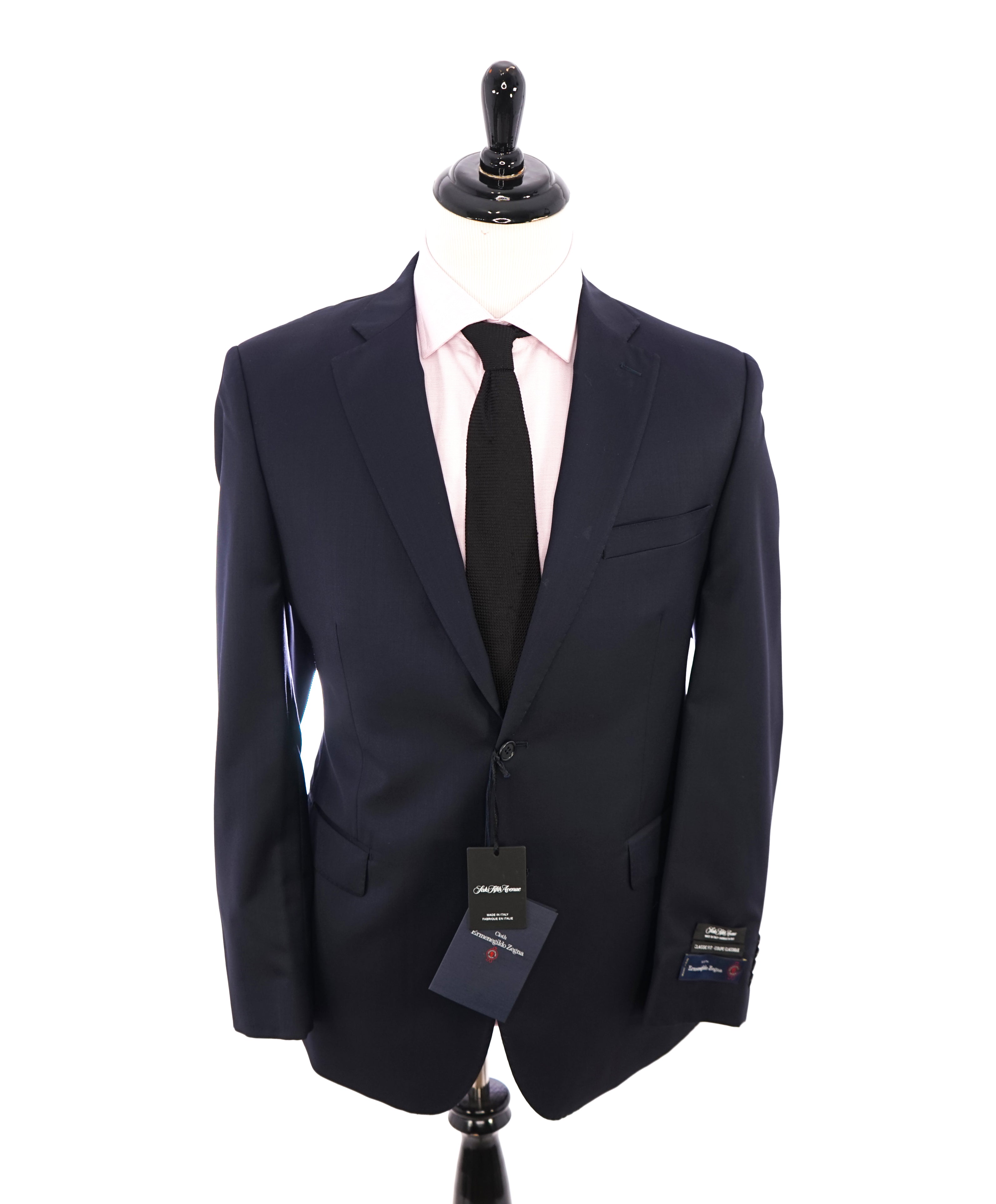 SAKS FIFTH AVENUE - By ERMENEGILDO ZEGNA "SILK" Navy Suit - 42R