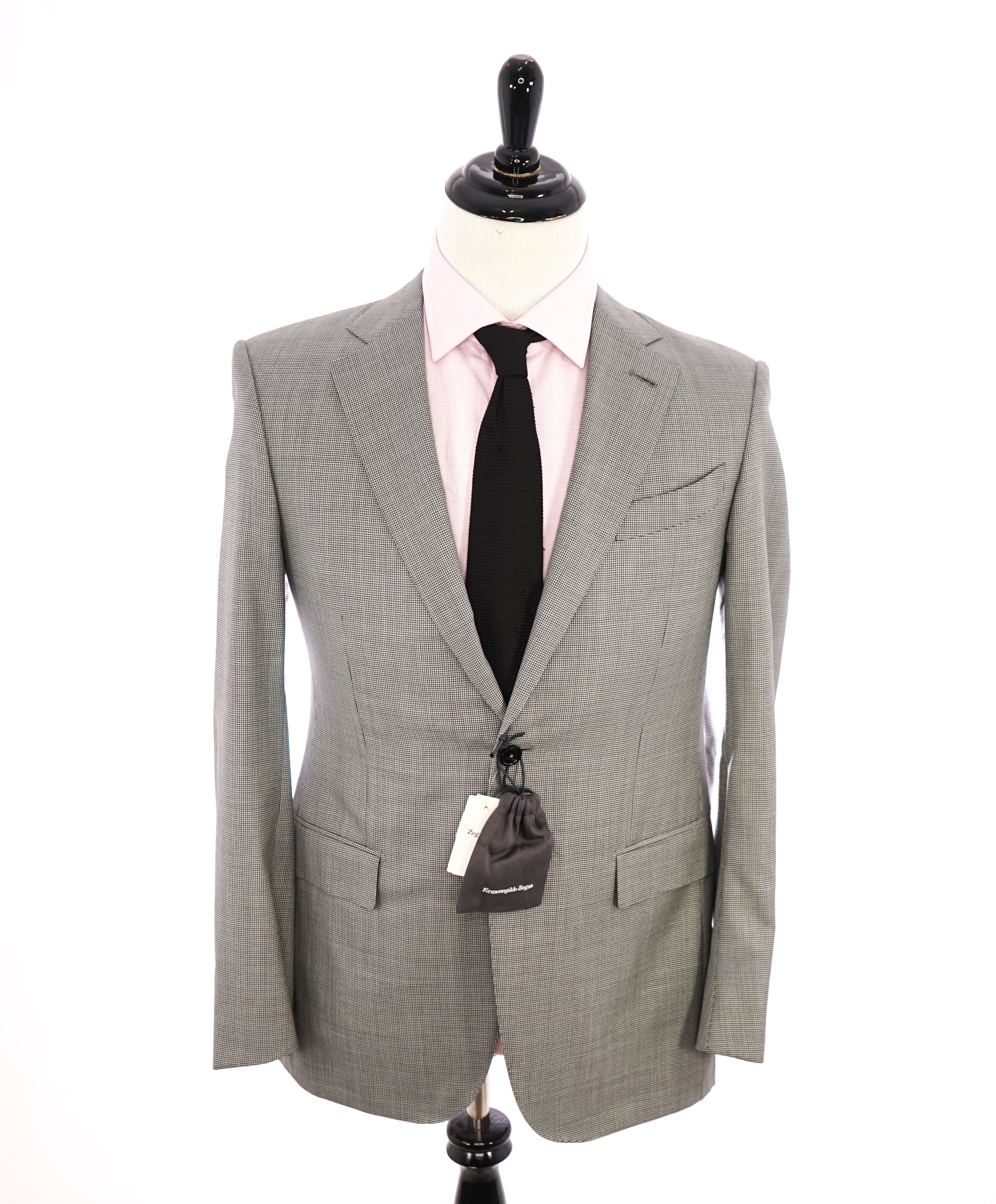 ERMENEGILDO ZEGNA -"TROFEO 600" Ivory Houndstooth SILK Suit - 40R