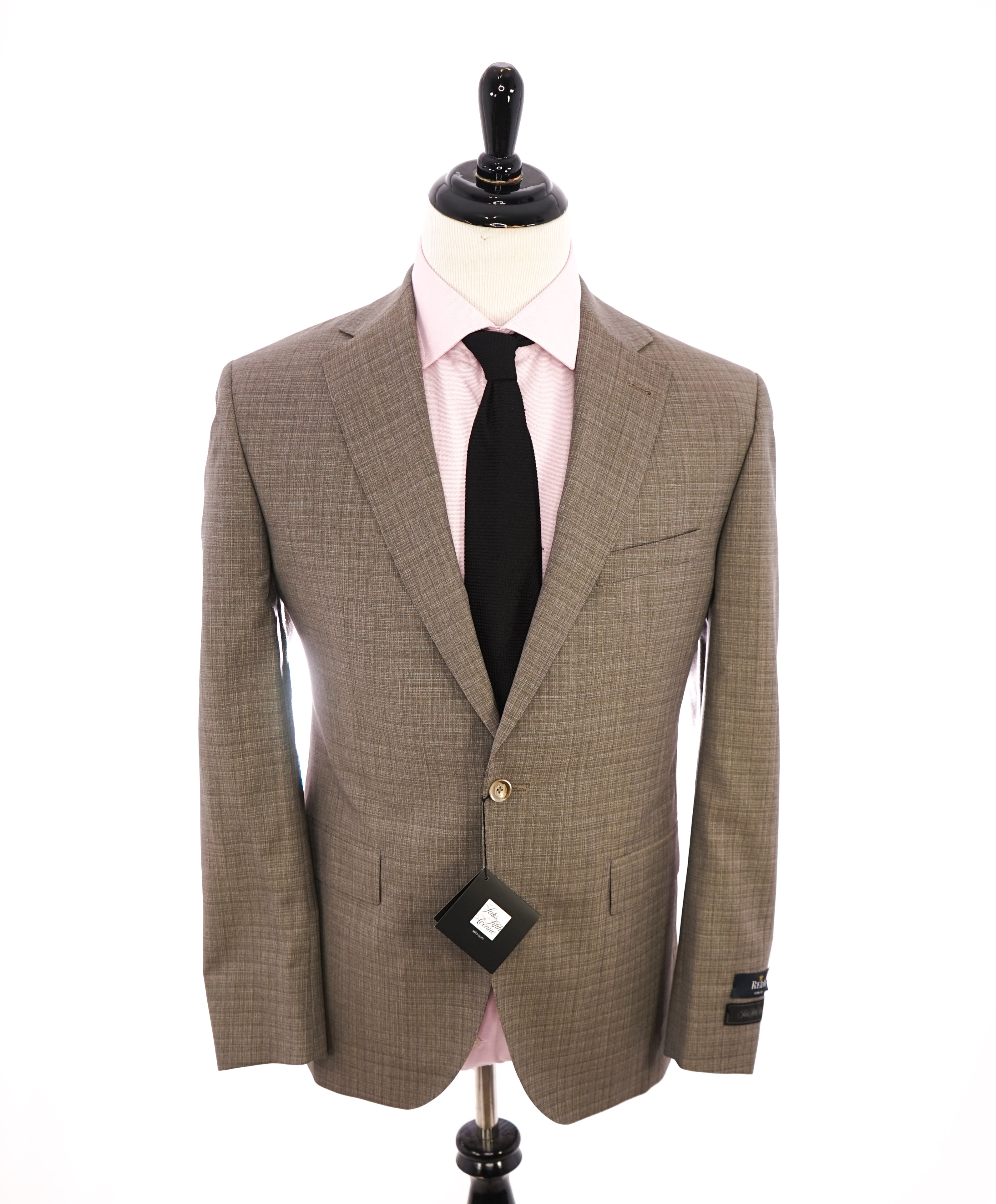 SAKS FIFTH AVENUE - "REDA" Super 110's Stone Textured Check Blazer - 38S