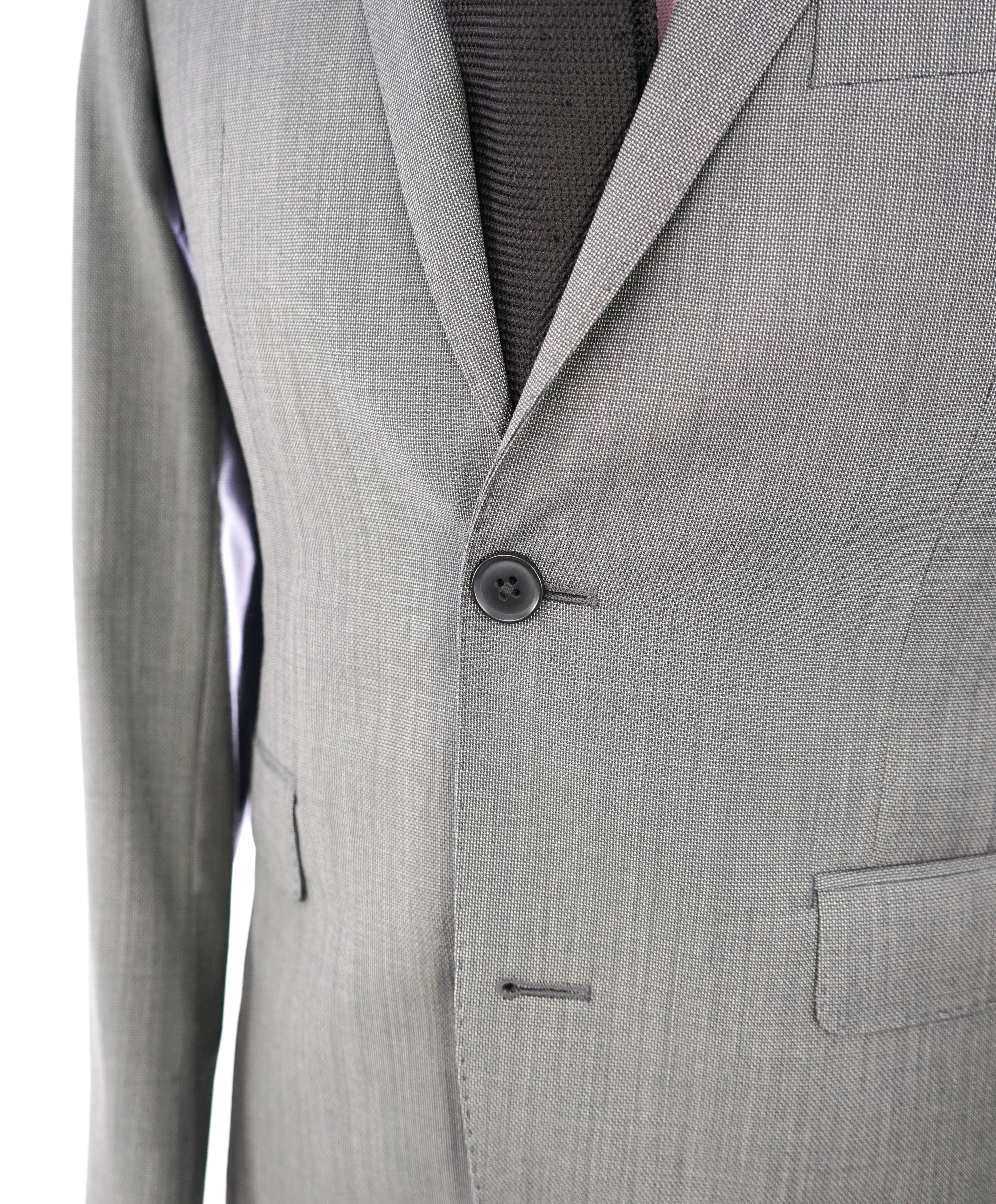 SAKS FIFTH AVENUE - "Trim Fit" Gray Birdseye Textured Suit - 36S