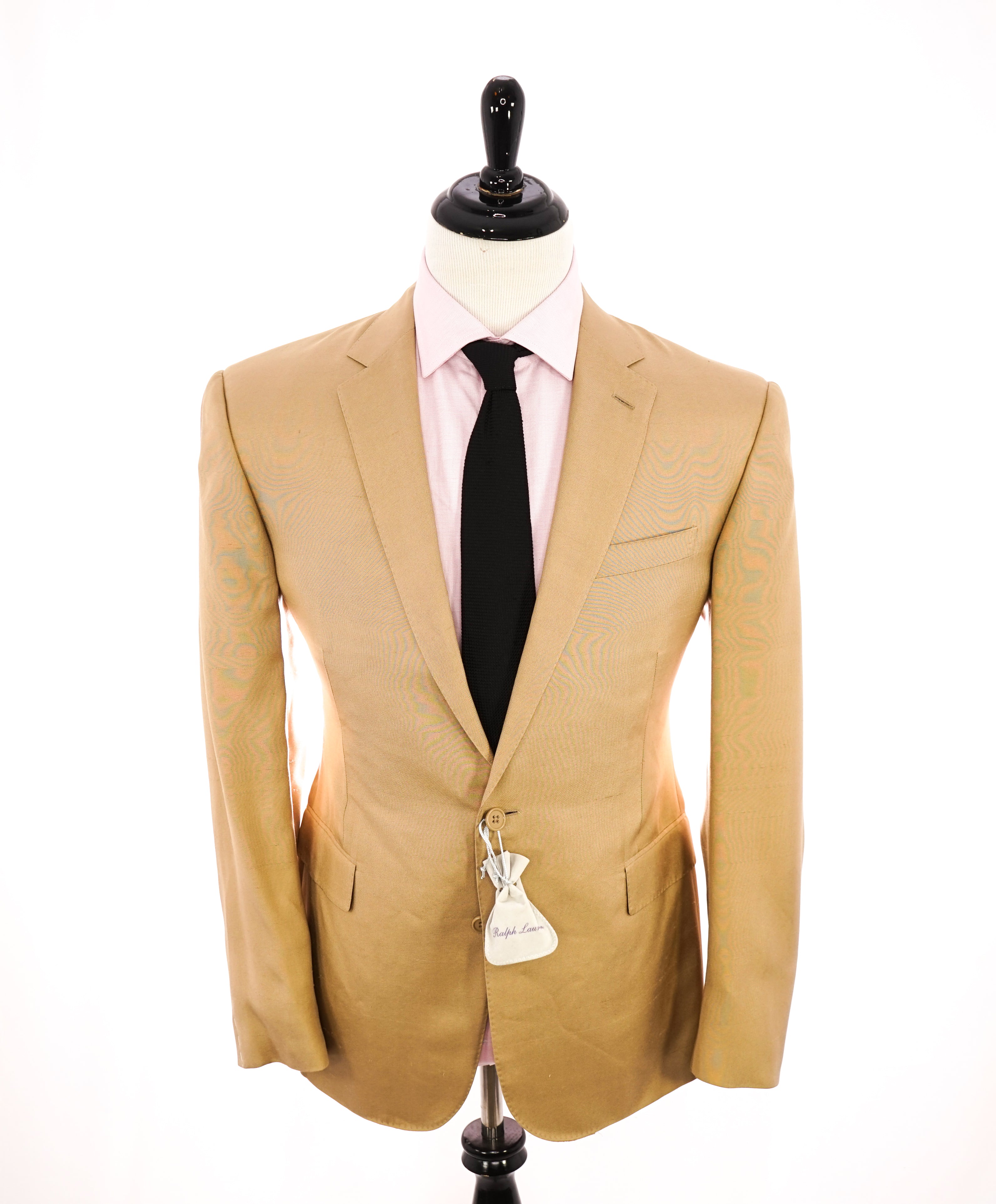 RALPH LAUREN PURPLE LABEL - Gold “Anthony PURE SILK Shantung” Suit - 40R