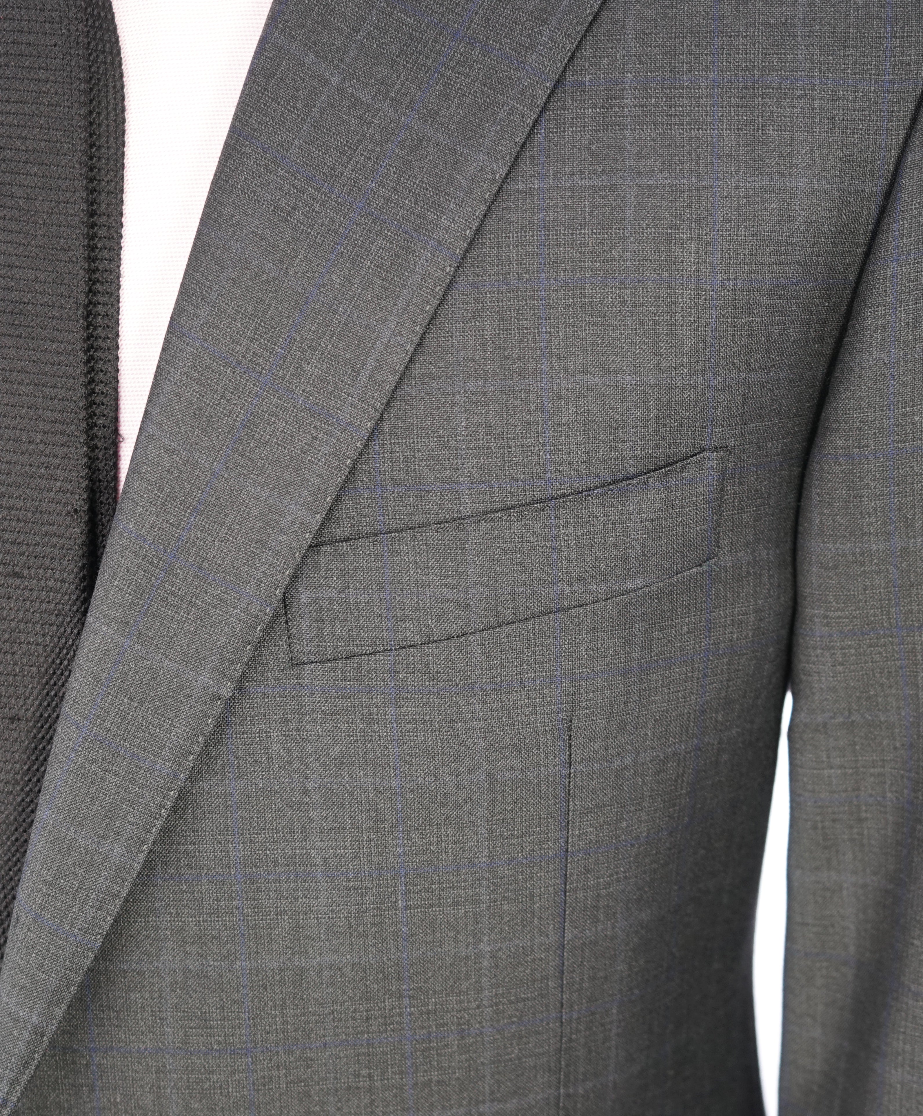 HICKEY FREEMAN - ERMENEGILDO ZEGNA Blue/Gray "Micronsphere" Silk Suit - 44R