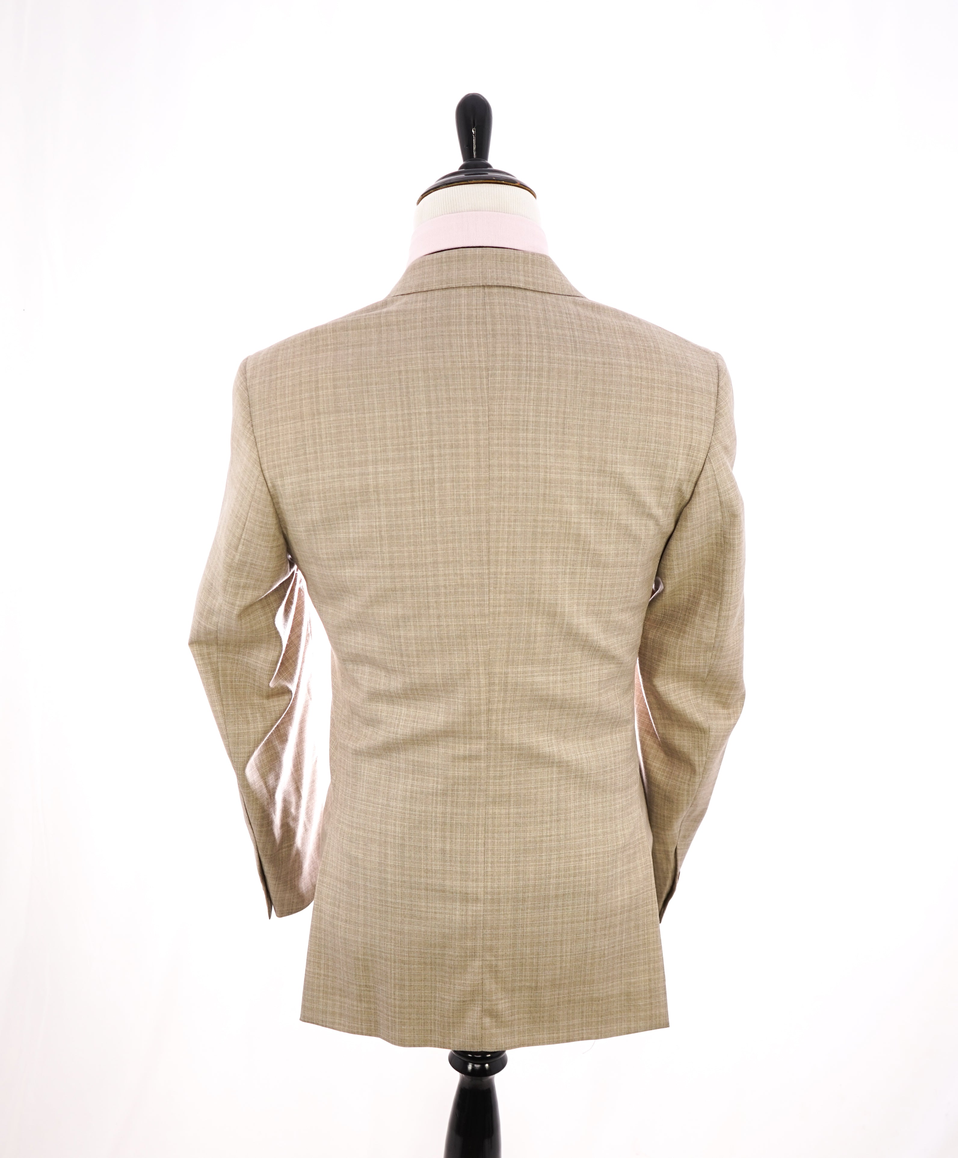 ISAIA - Stone Beige 140's "Delain Select" Check Plaid Logo Suit  - 42R