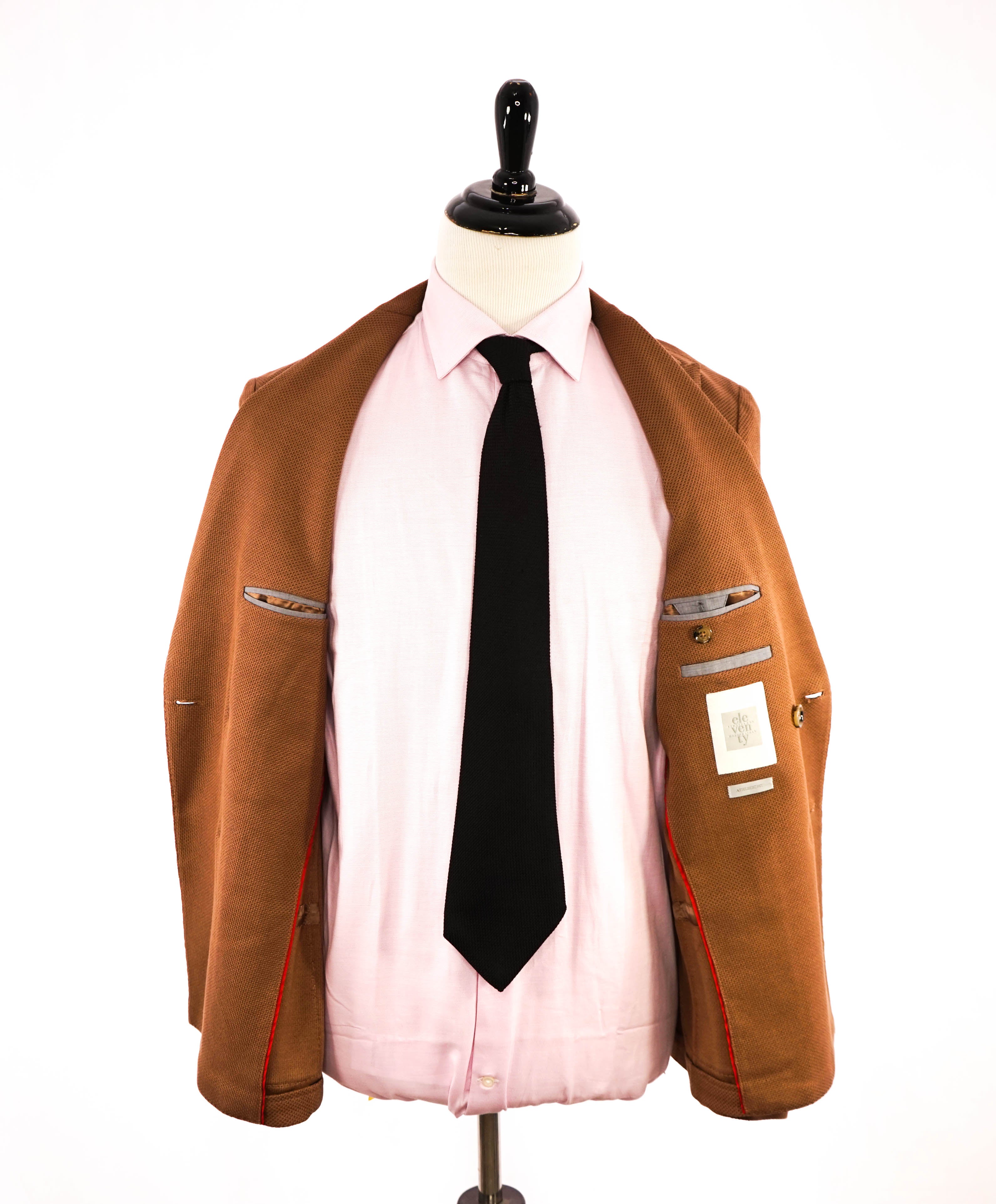 ELEVENTY - Woven Double Breasted Gold LOGO Buttons Cotton Blazer - 40 (50 EU)