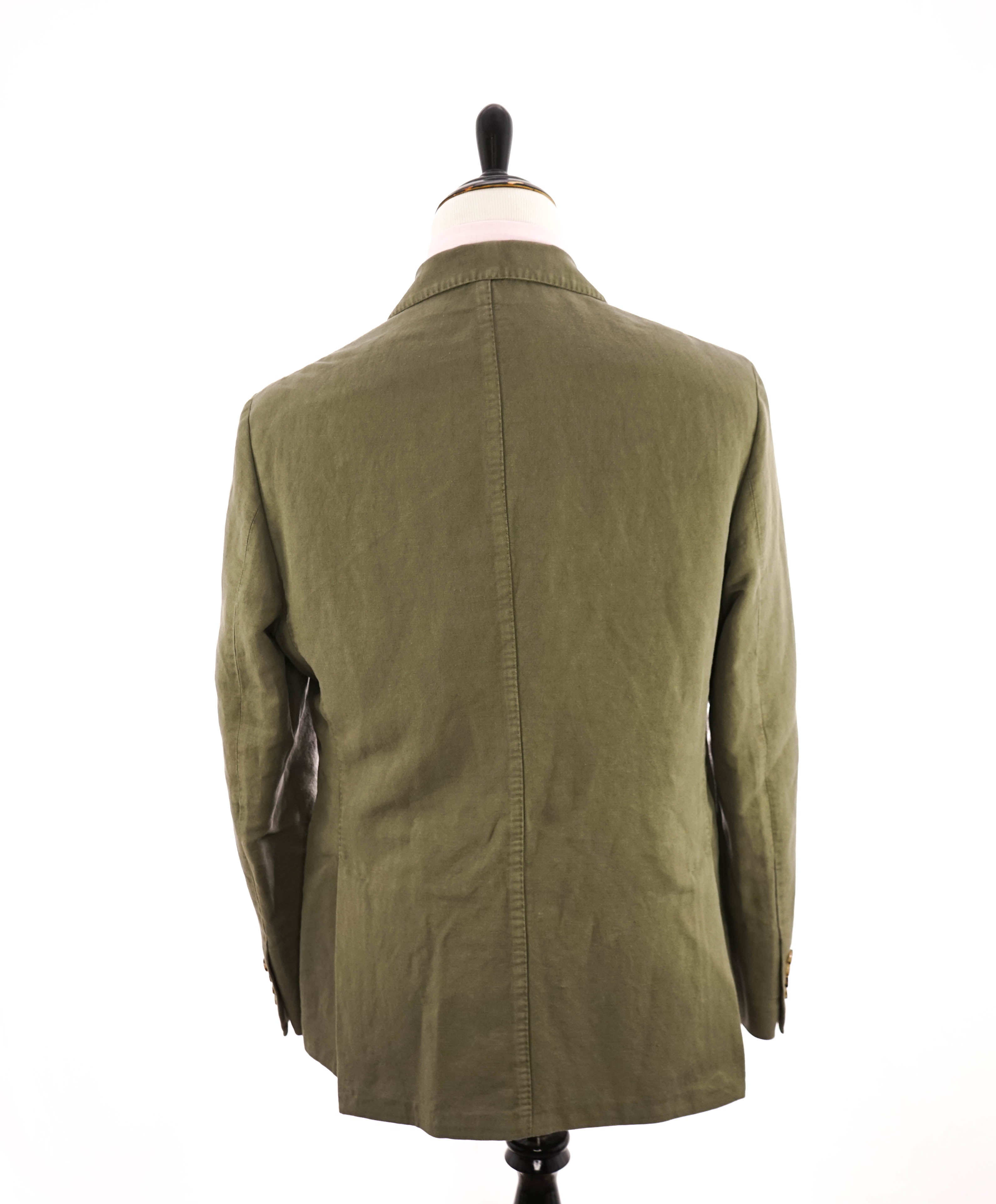 ELEVENTY - Green Micro Herringbone Semi-Lined Soft Jacket Blazer - 46 (56 EU)