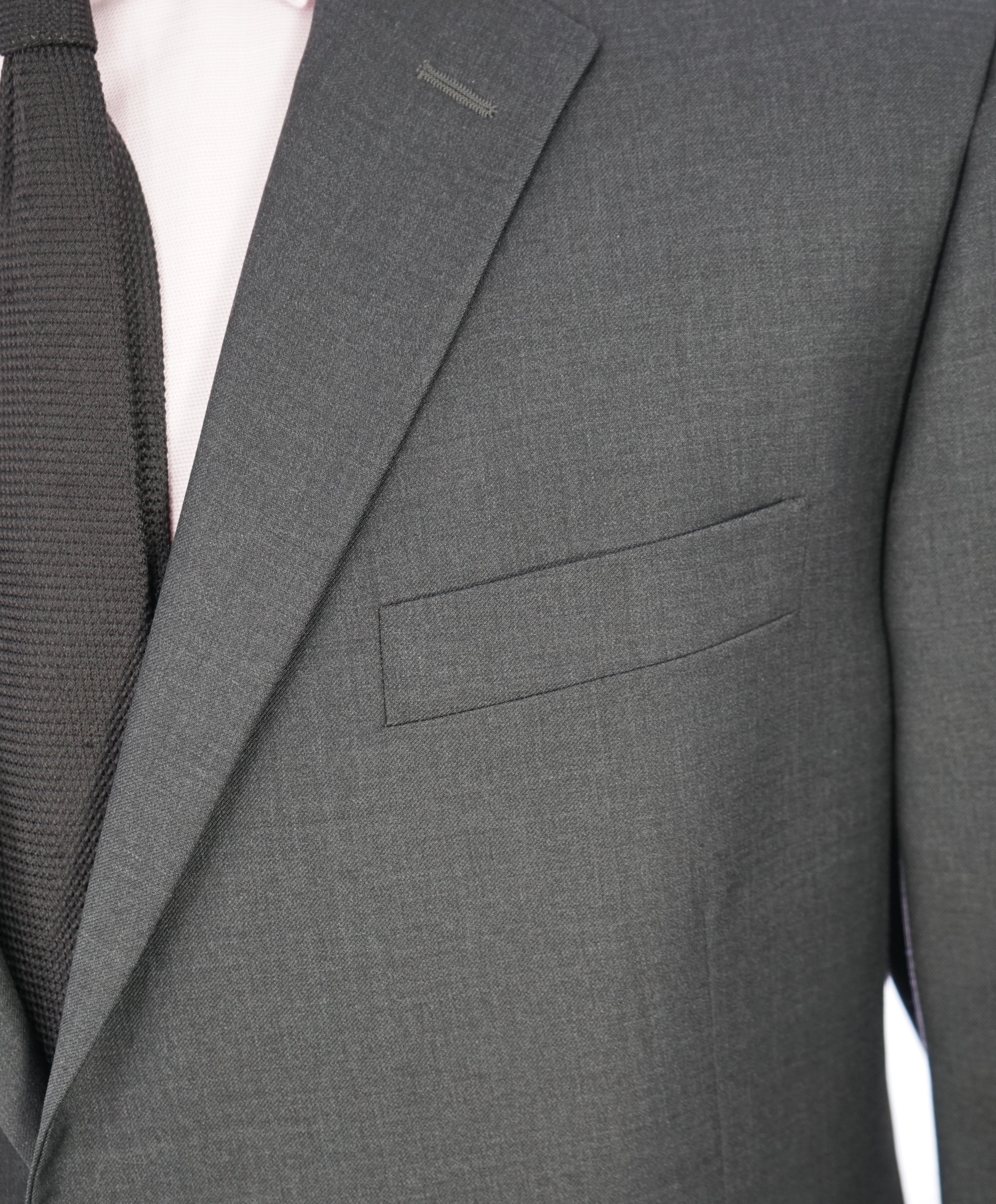 HICKEY FREEMAN - Gray Charcoal "Closet Staple" Notch Lapel Suit - 46R