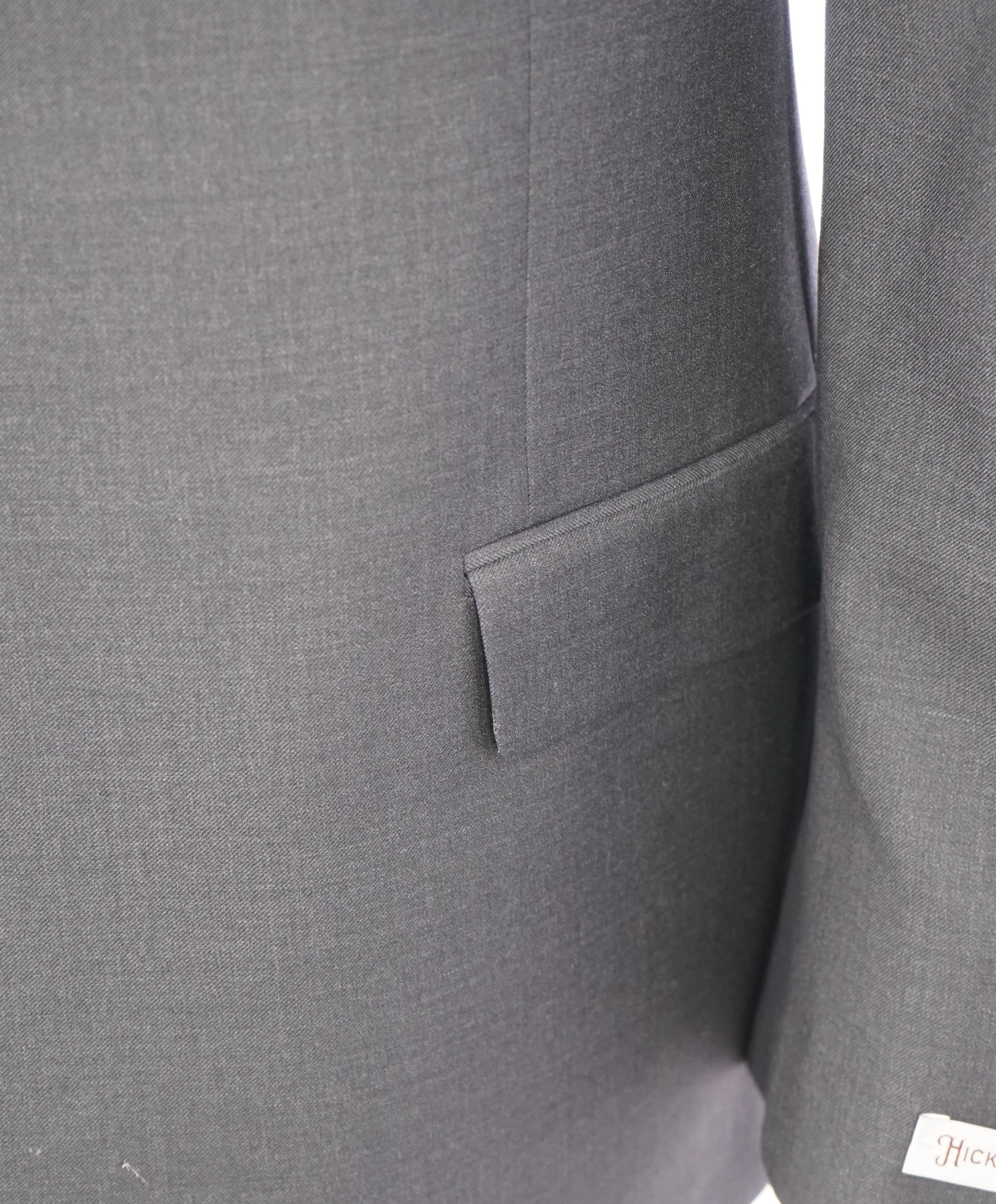 HICKEY FREEMAN - Gray Charcoal "Closet Staple" Notch Lapel Suit - 46R