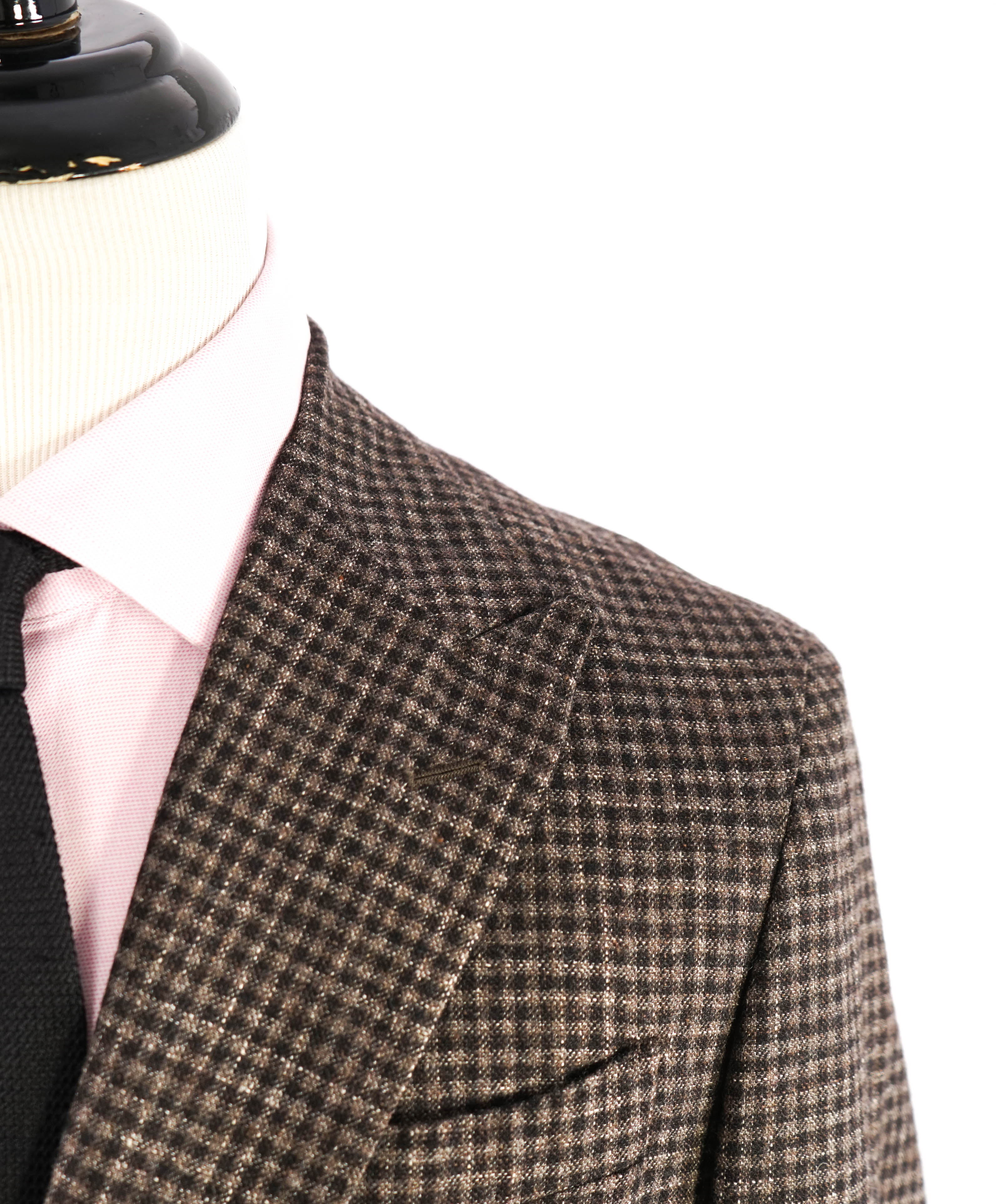 ELEVENTY - Brown Check Semi-Lined LINEN/WOOL/COTTON Blazer - 44 (54 EU)